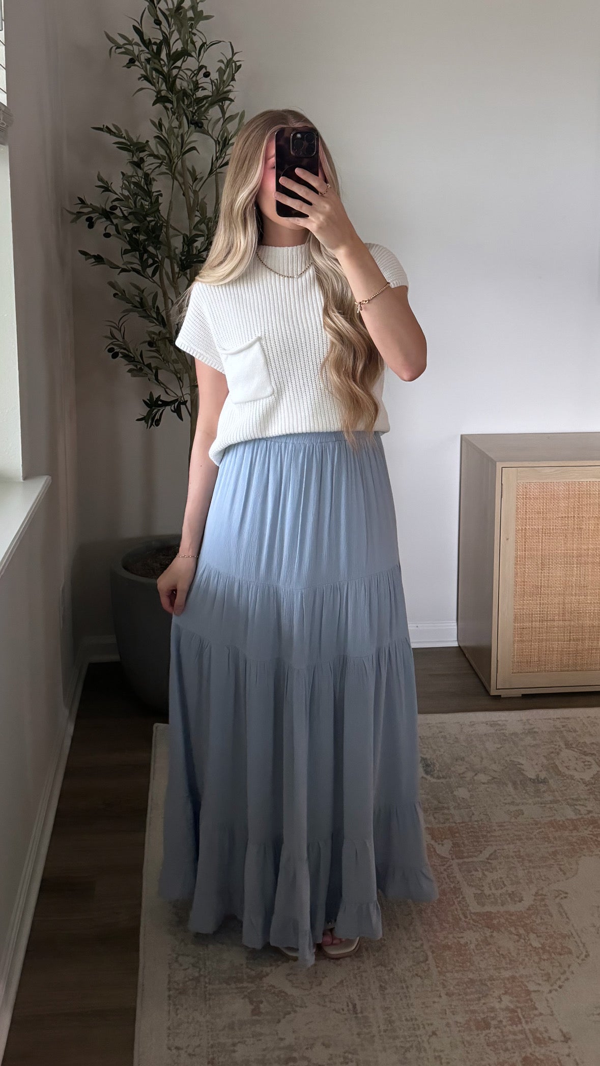 Kristen Mock Neck Sweater / White