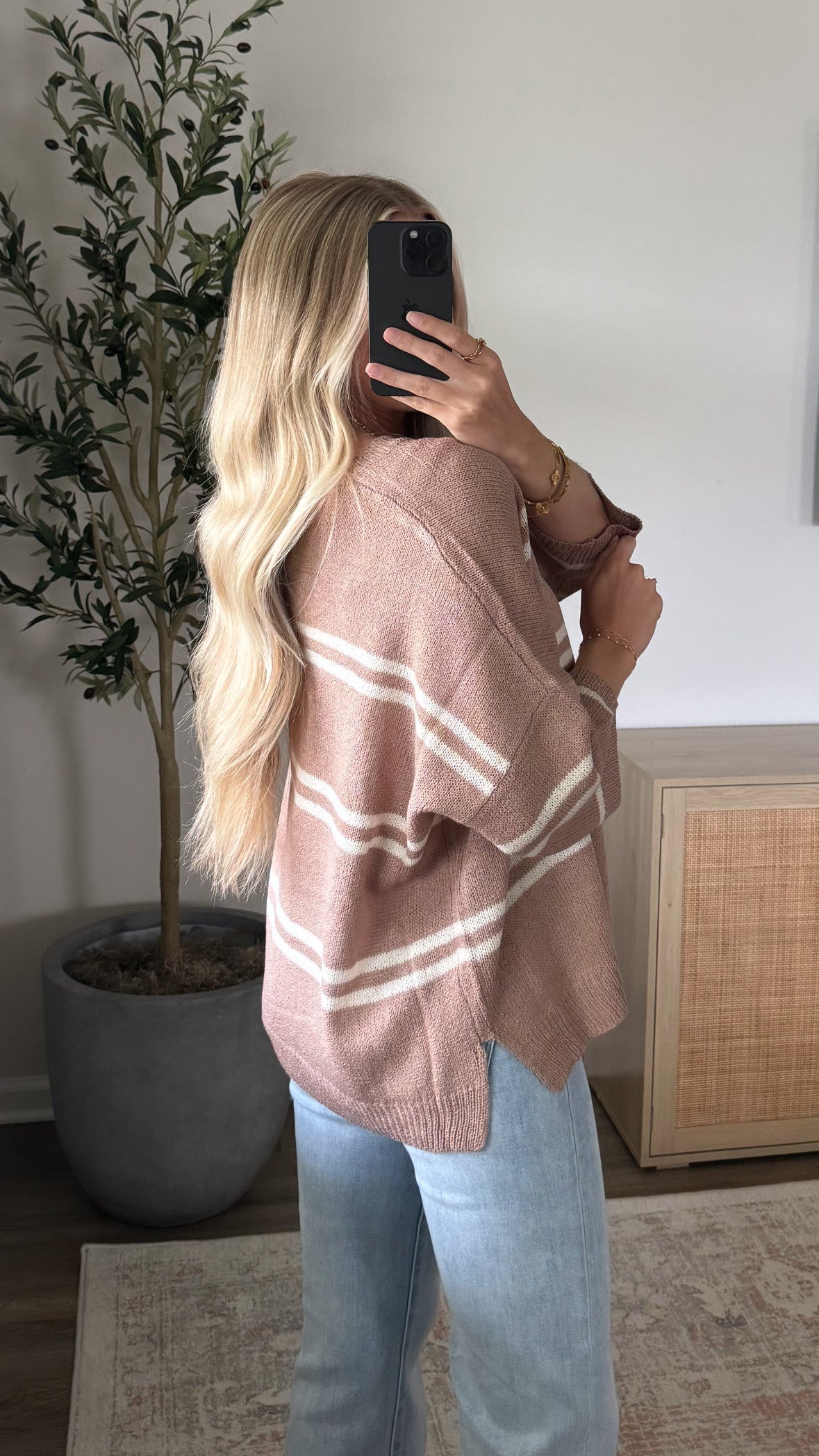 Alaina Striped Top / Taupe