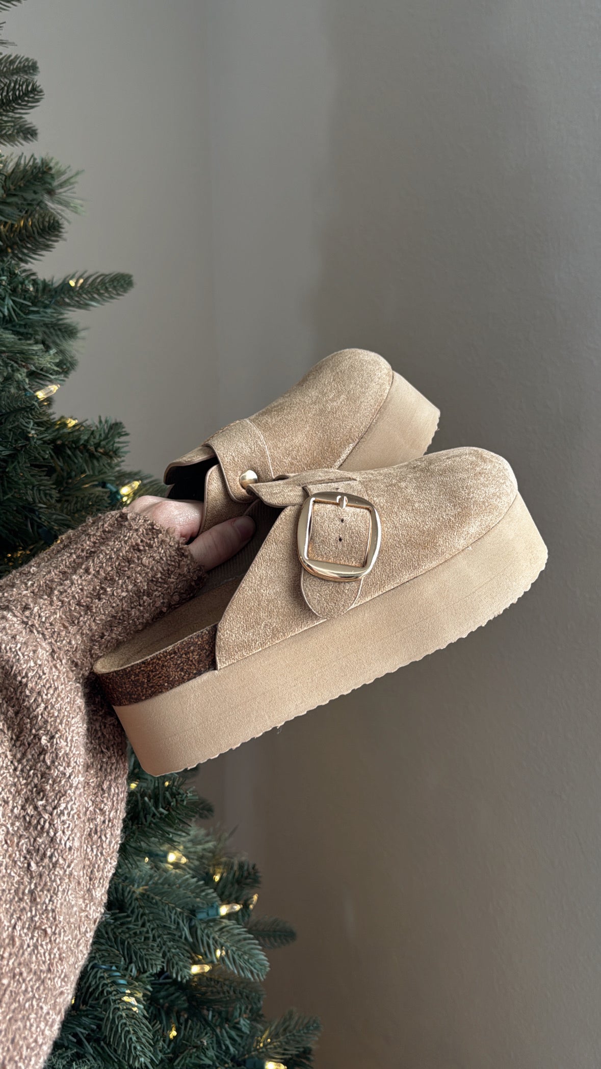 Slip On Platform Clog / Sand