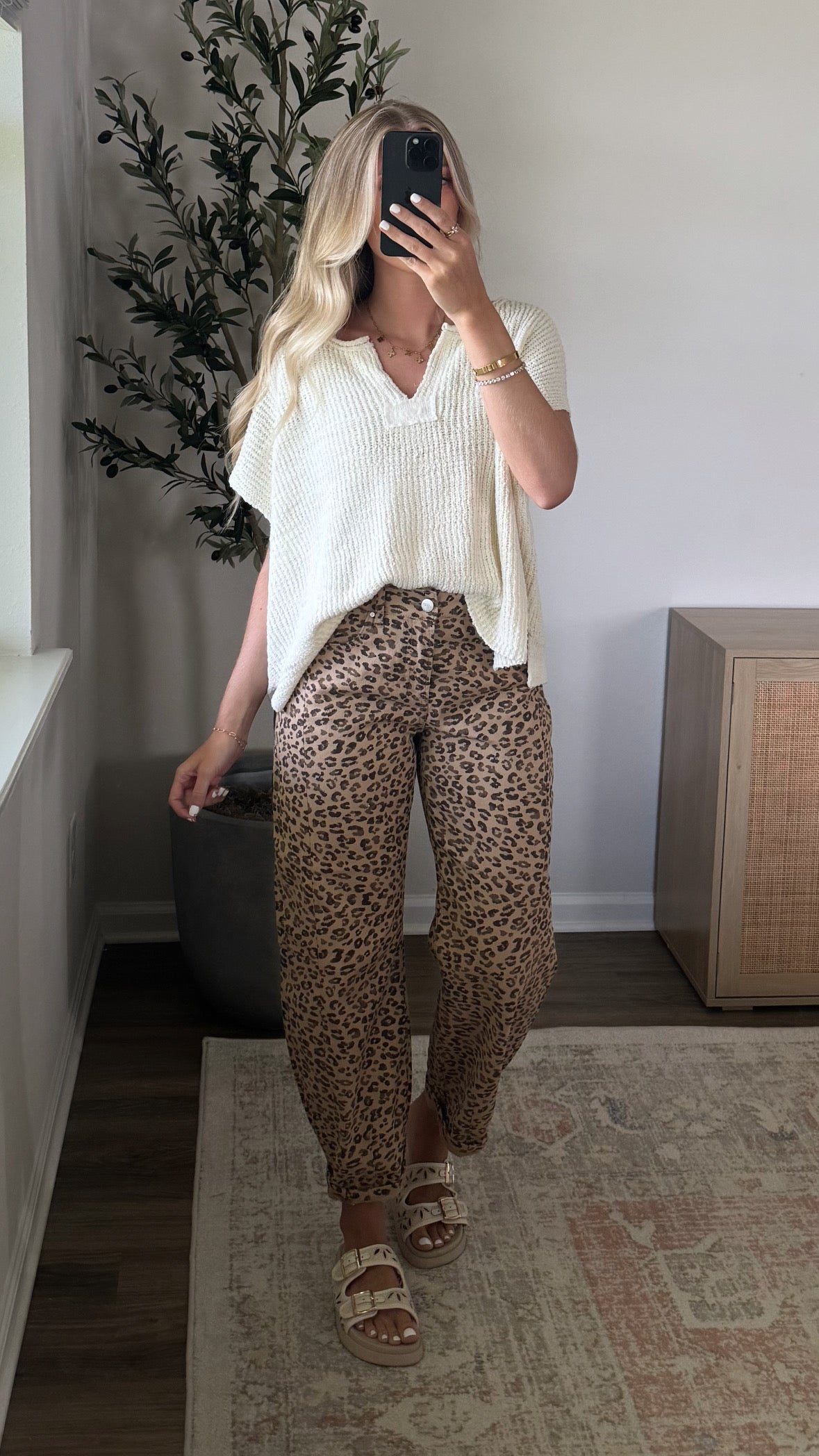 Leopard Barrel Jeans