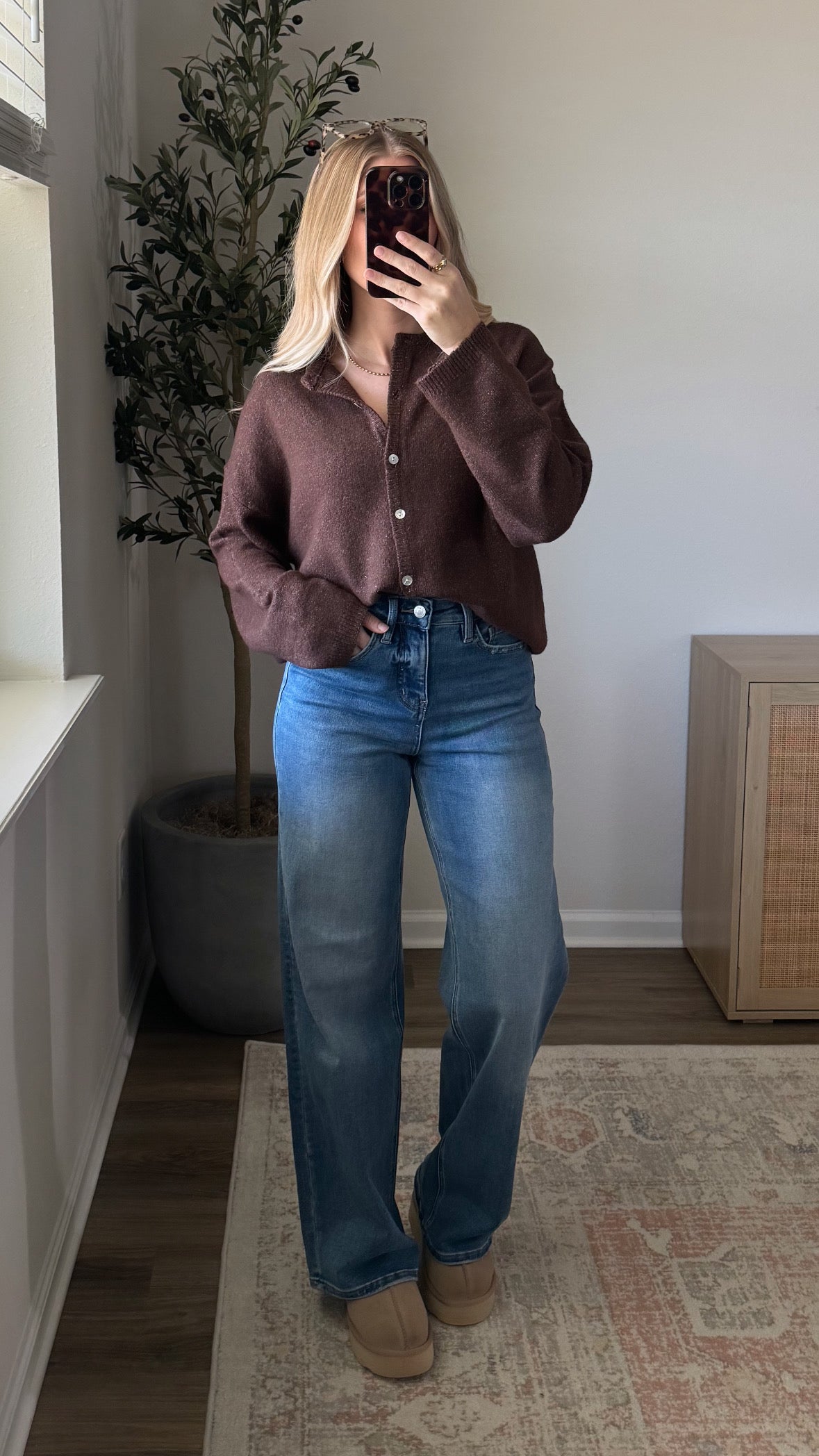 DOORBUSTER! Button Down Cardigan / Brown