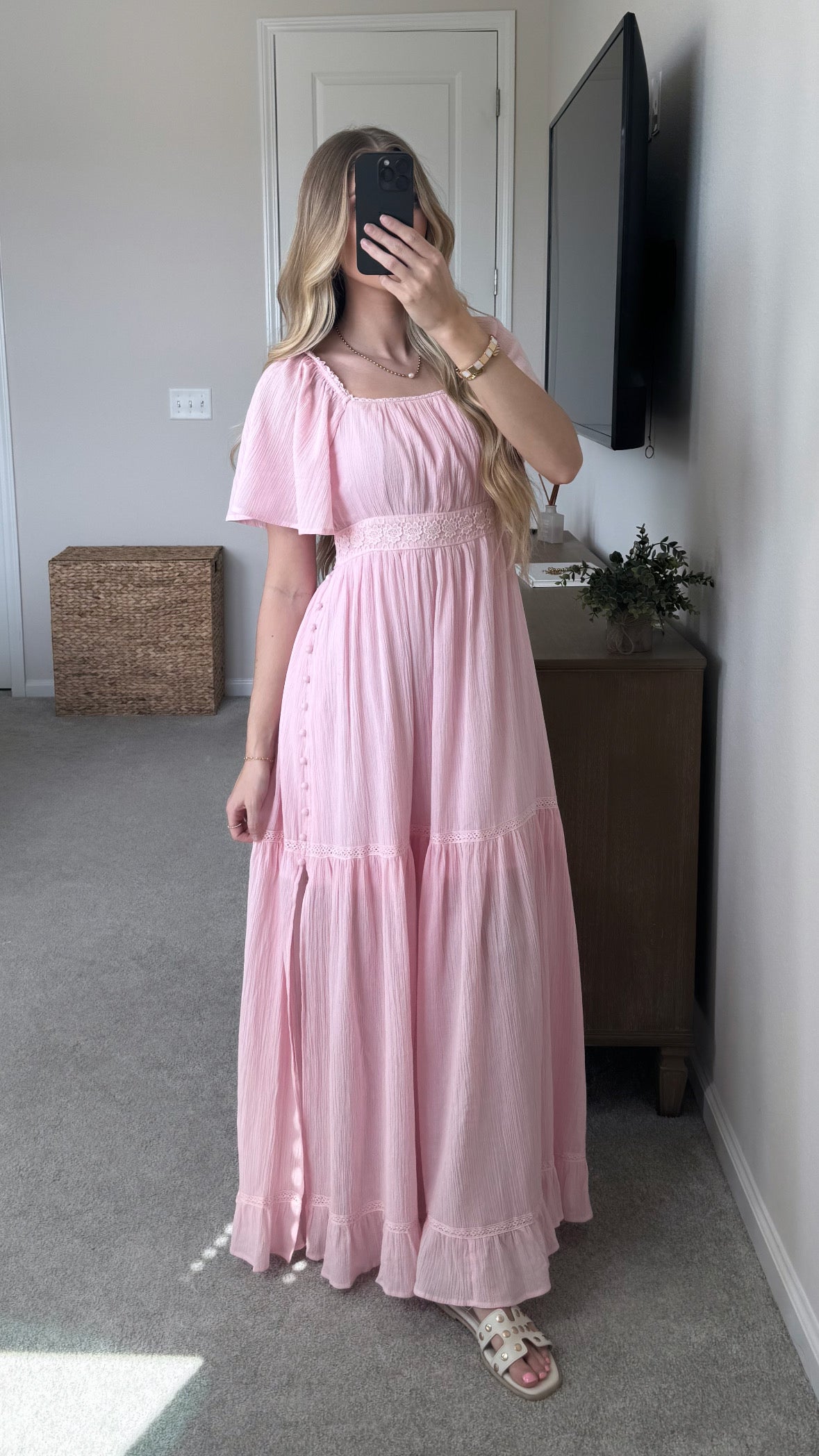 Lacey Maxi Dress / Pink