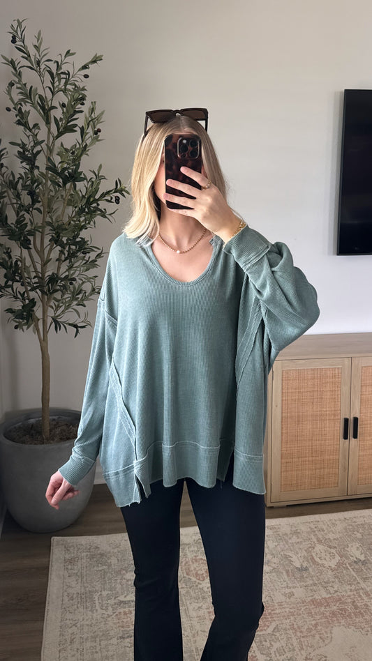 Oversized Long Sleeve / Washed Sage
