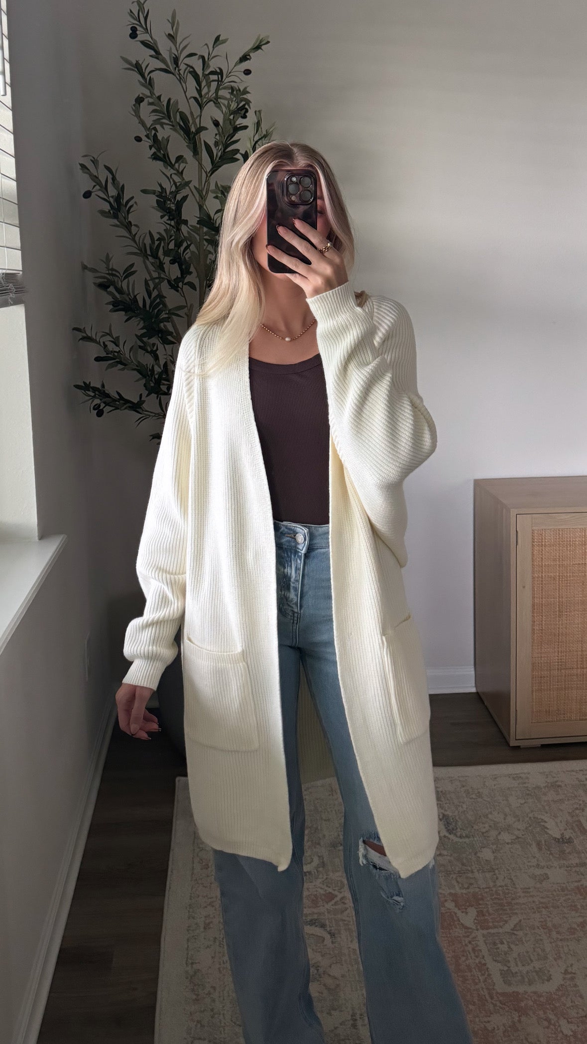 Longline Cloud Cardigan / Cream