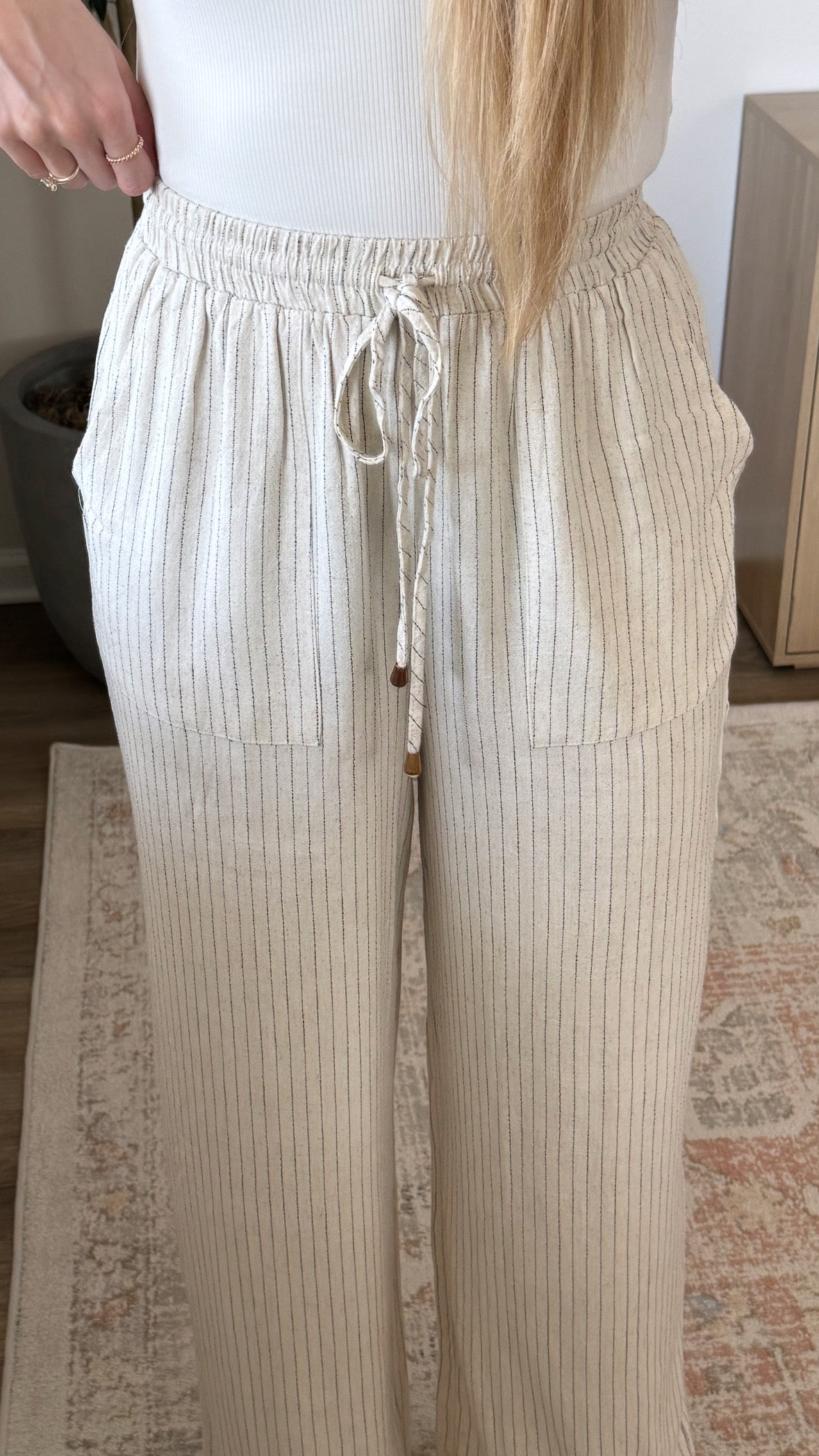 Pinstripe Linen Pants