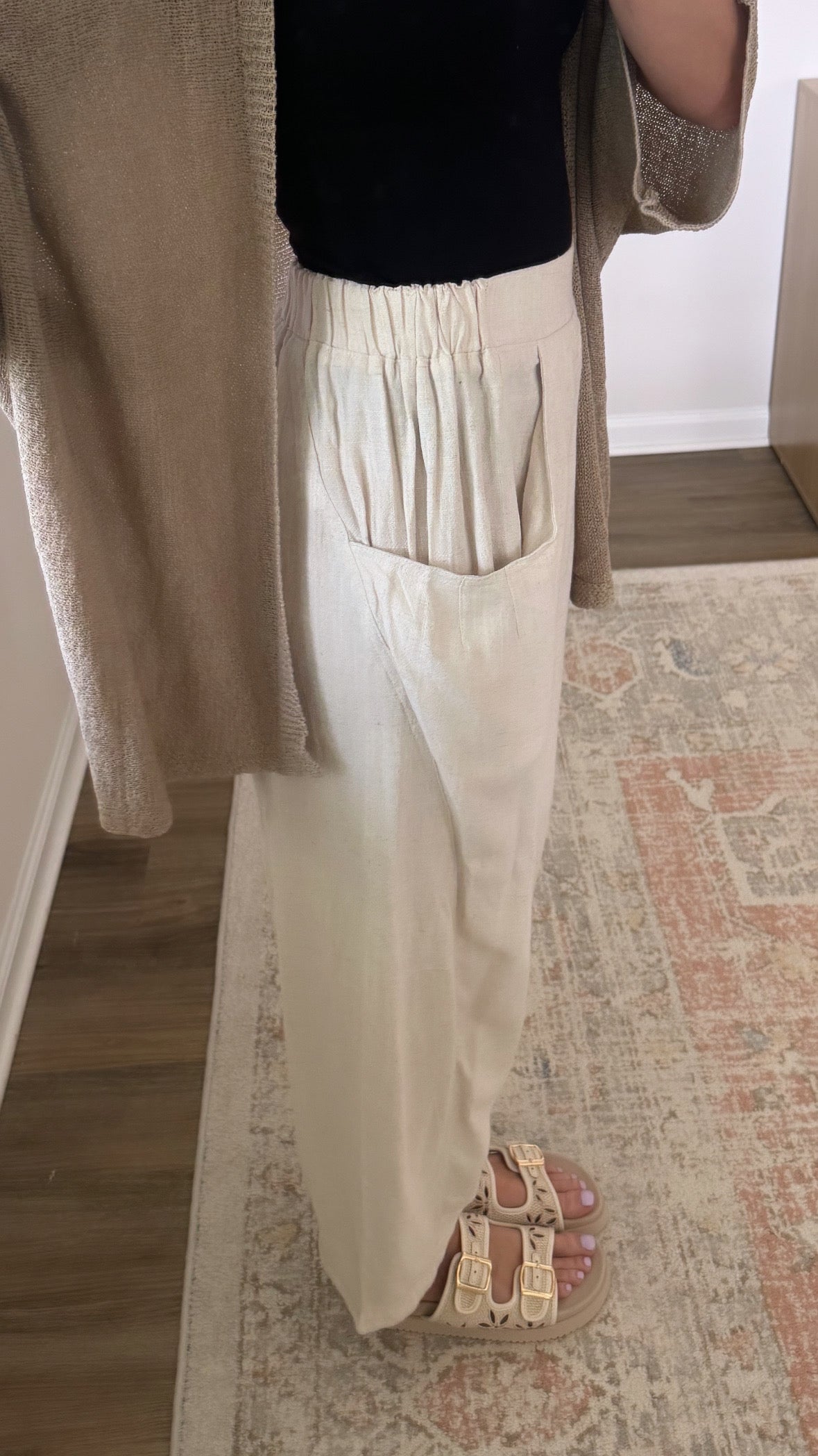 3 Colors / Linen Barrel Pants