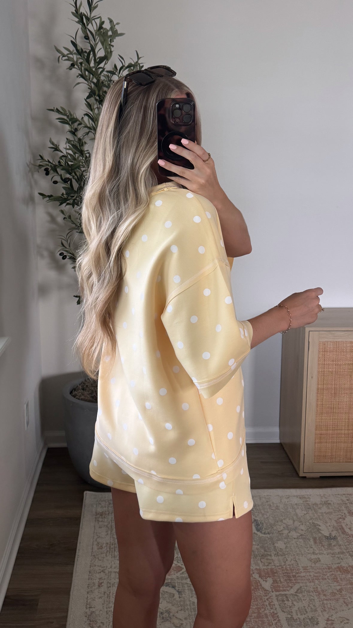 Polka Dot Shorts Set / Yellow