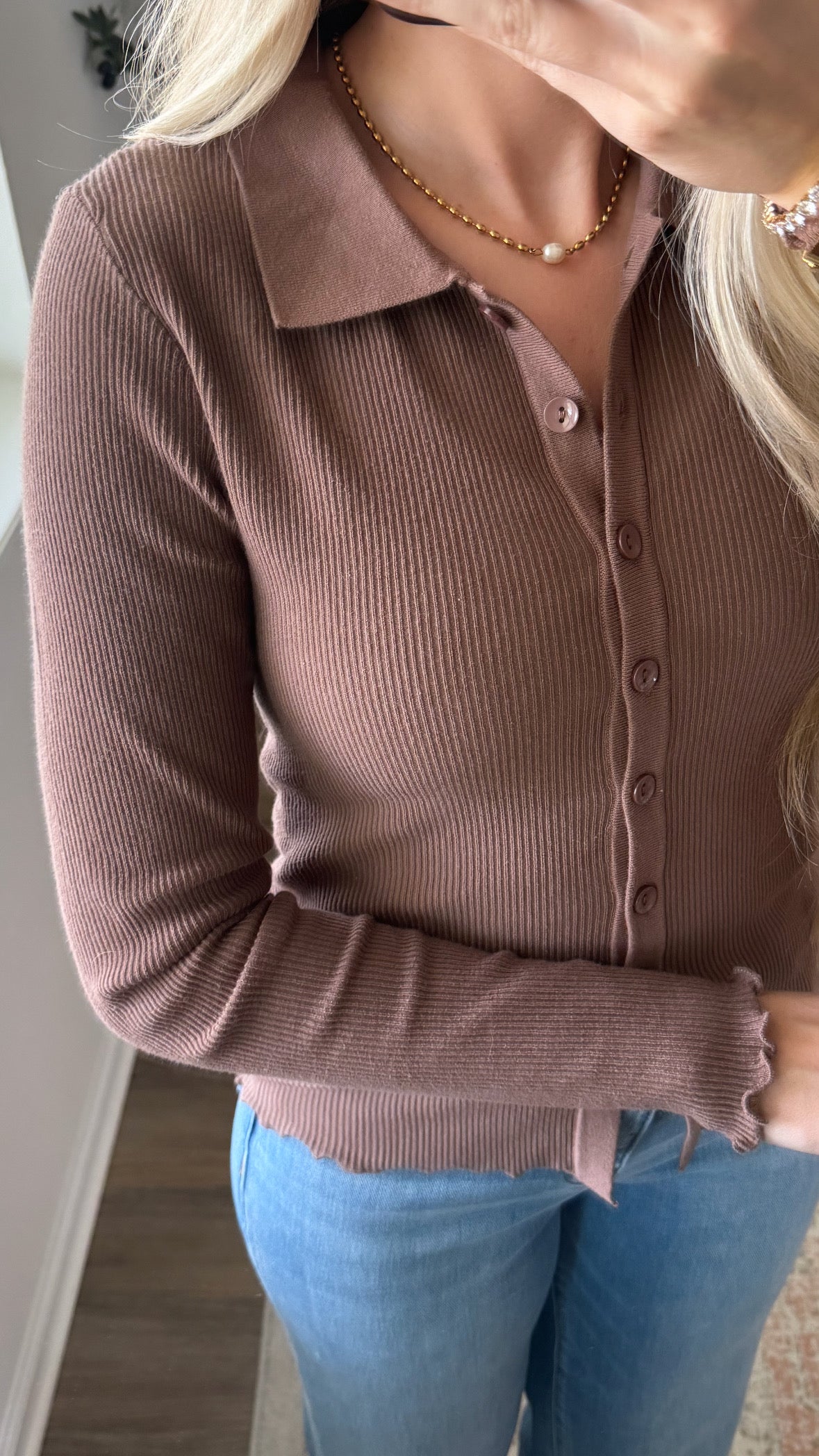 Maya Ribbed Top / Brown