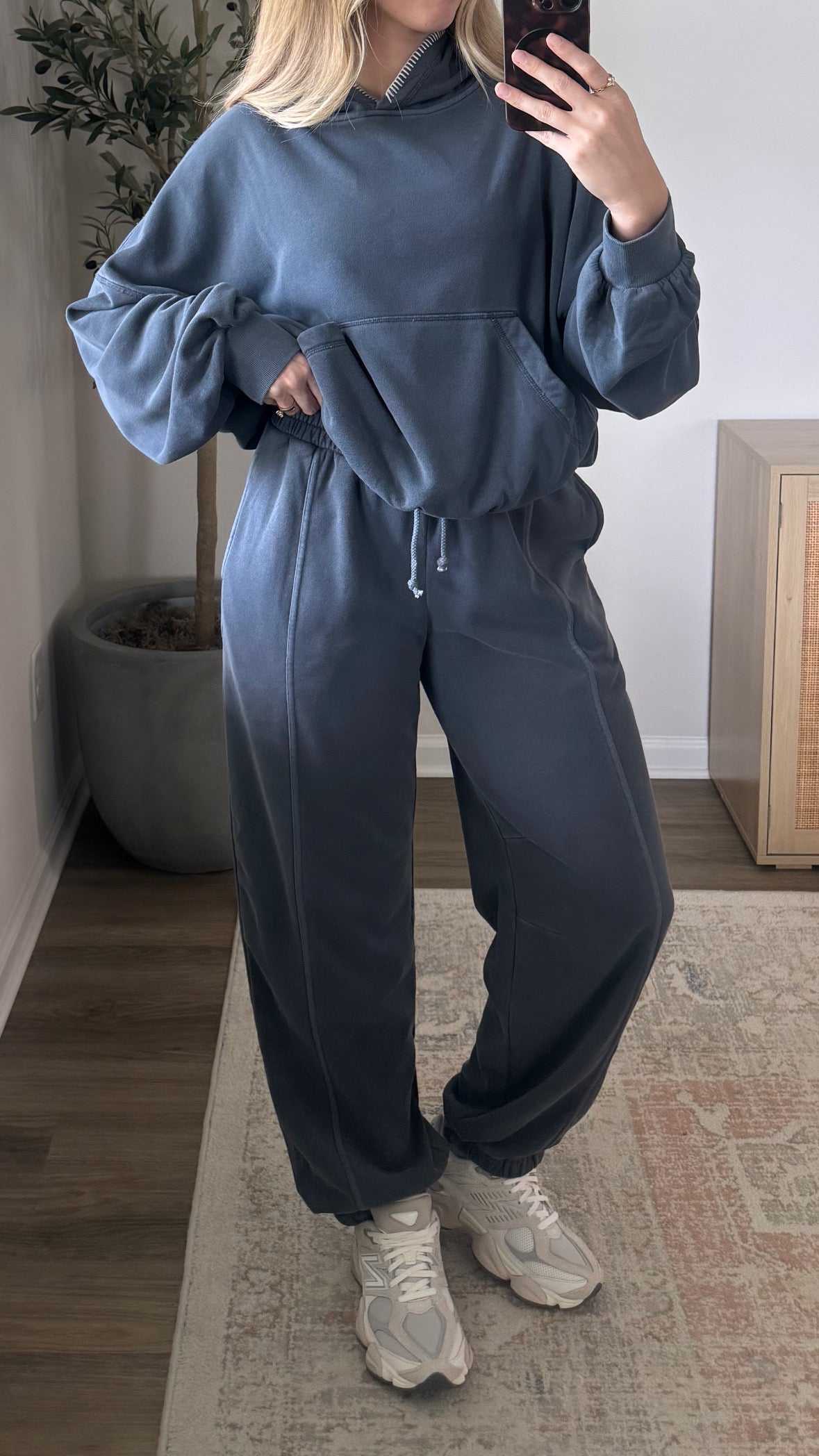 Stitched Hoodie + Jogger Set / Navy