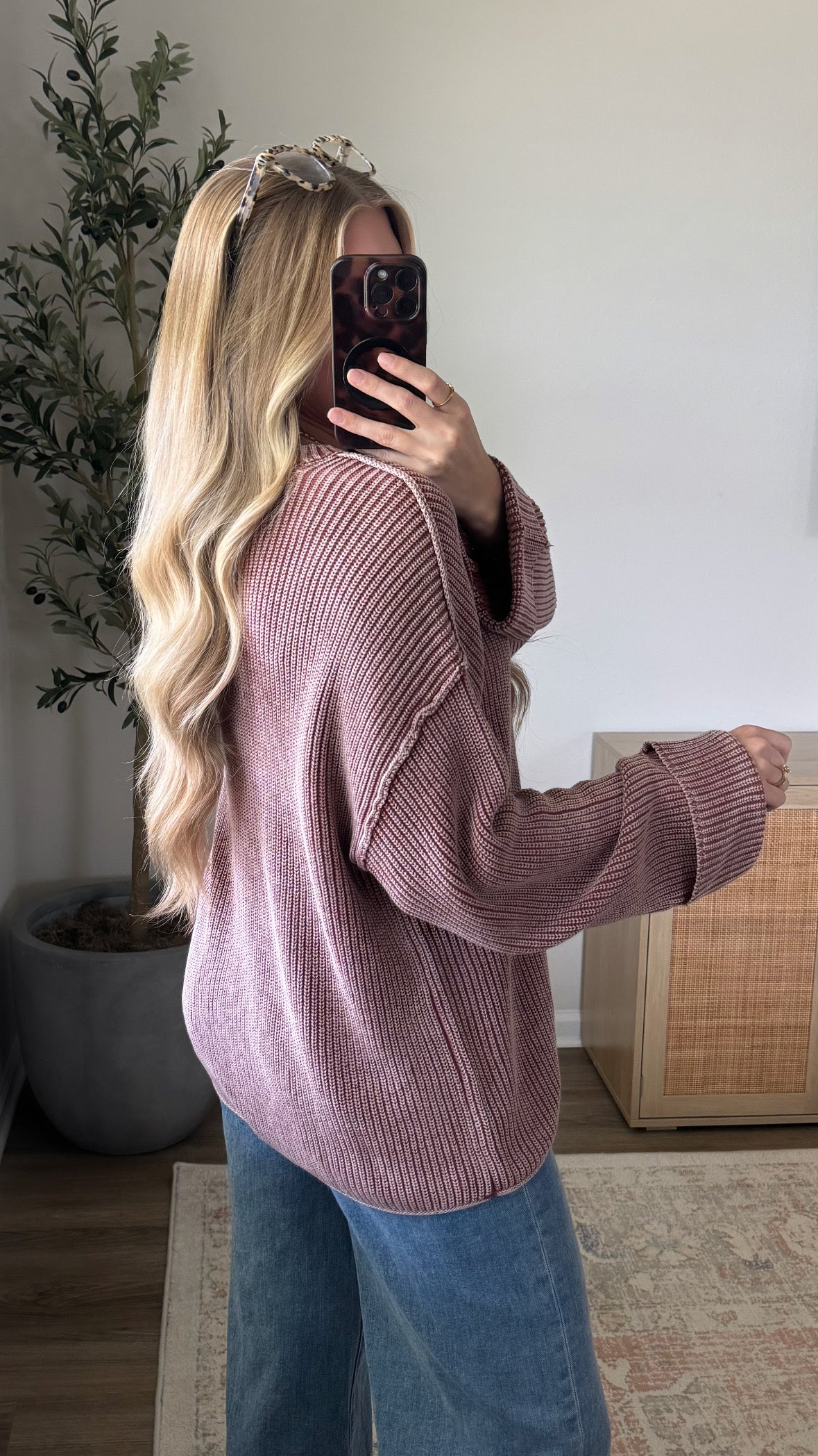 Vintage Cuffed Sweater / Terracotta