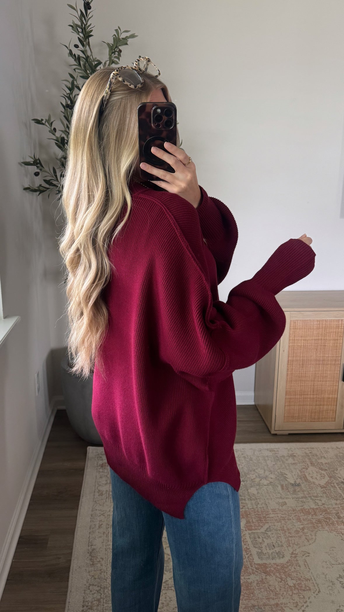 Oversized Essential Knit / Burgundy