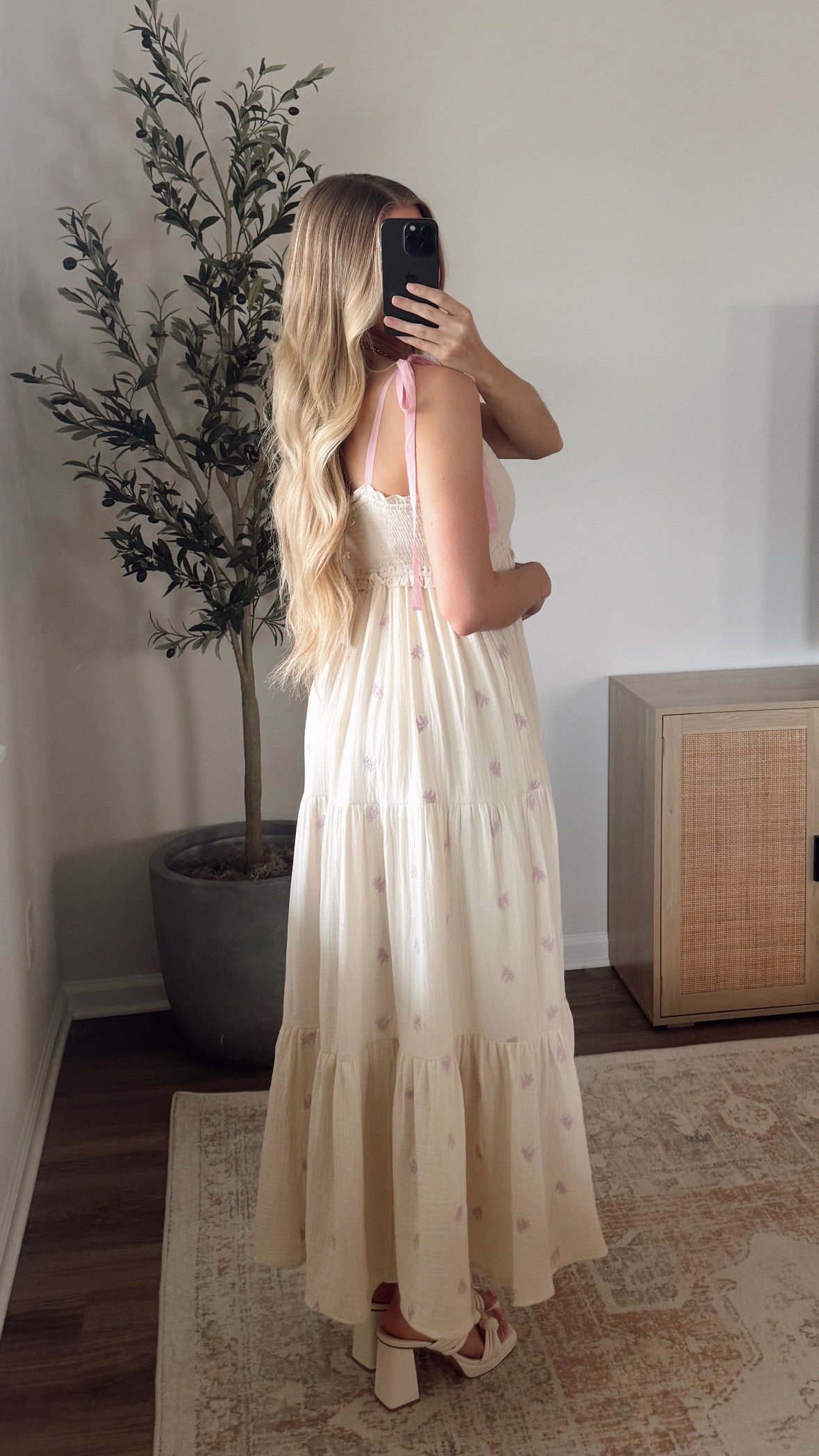 Lexi Embroidered Maxi Dress / Cream