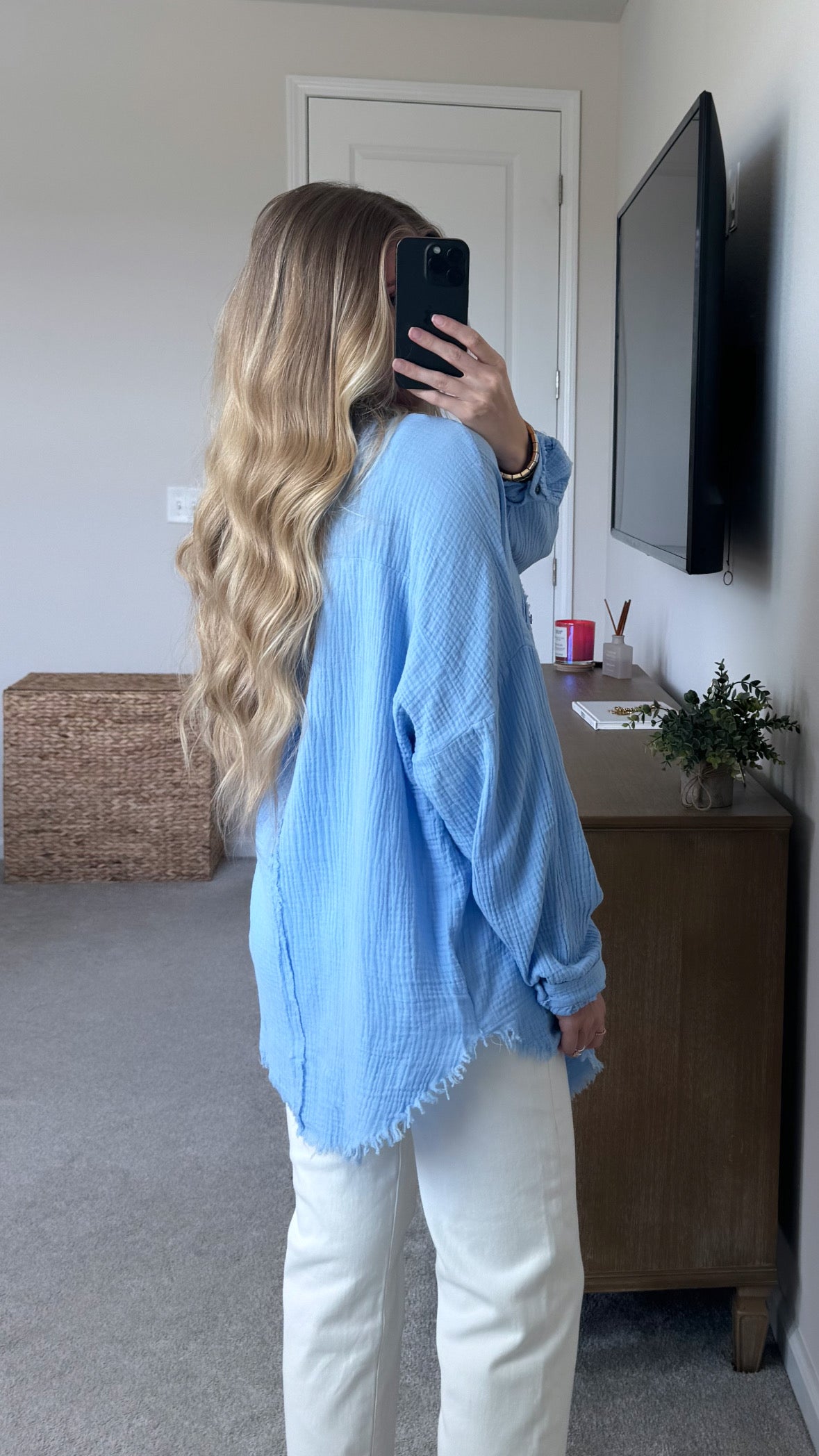 Poolside Gauze Top / Blue