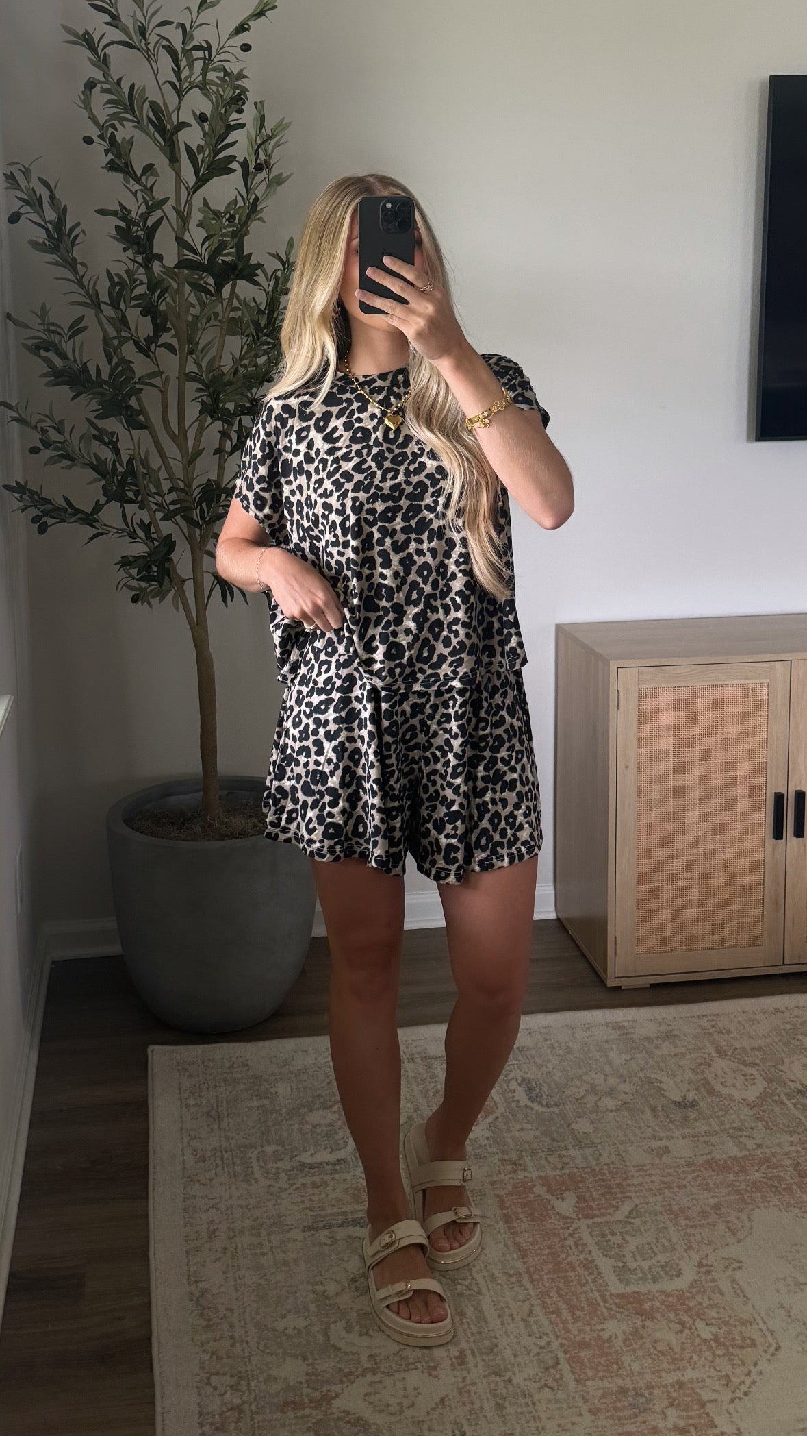 Leopard Shorts Set