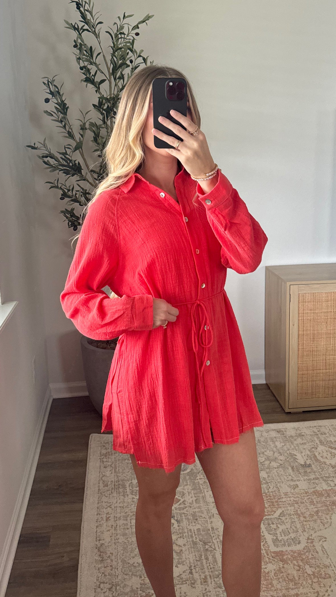 Cali Romper Dress / Coral