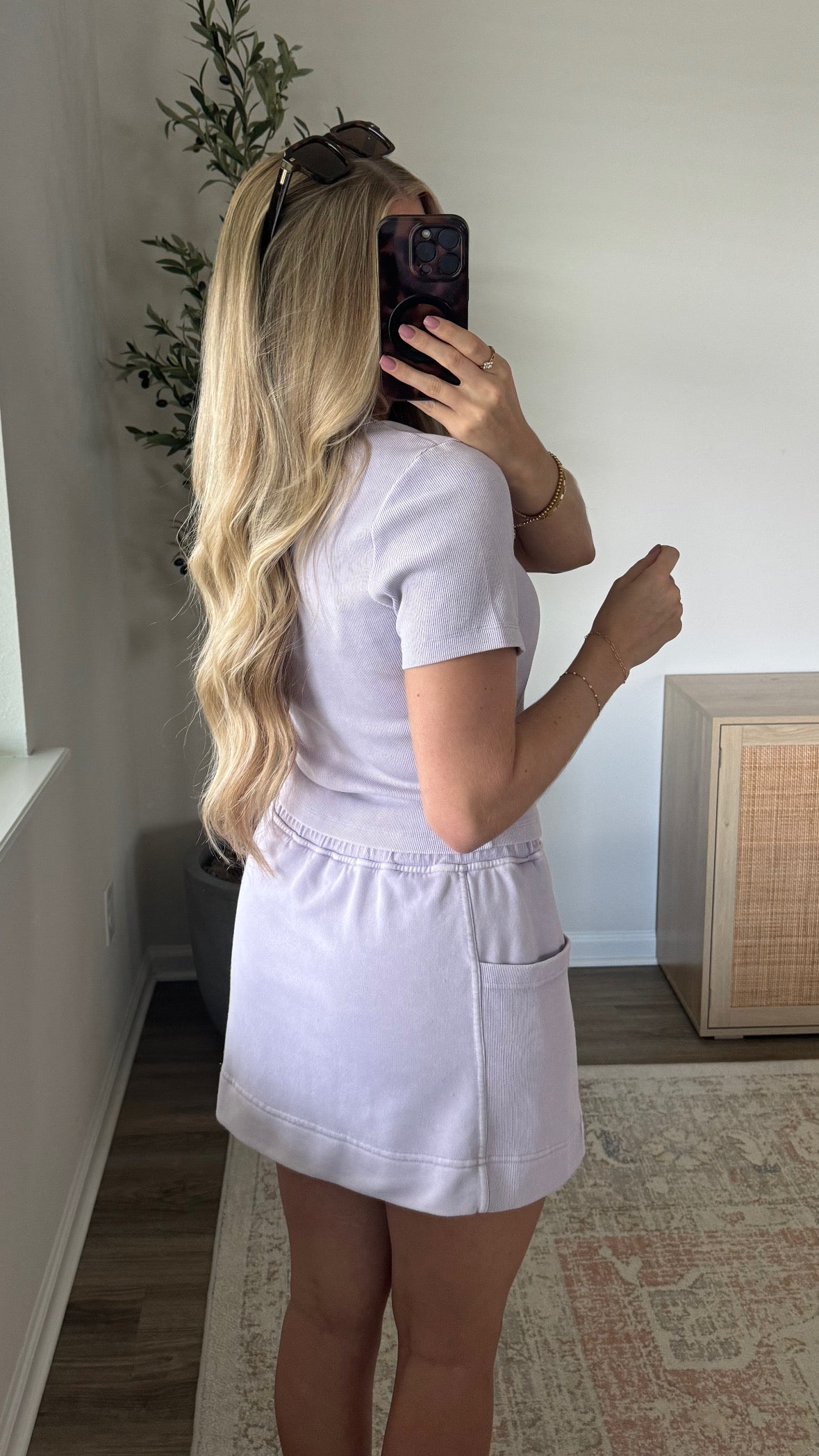 Mineral Washed Skort Set / Lilac