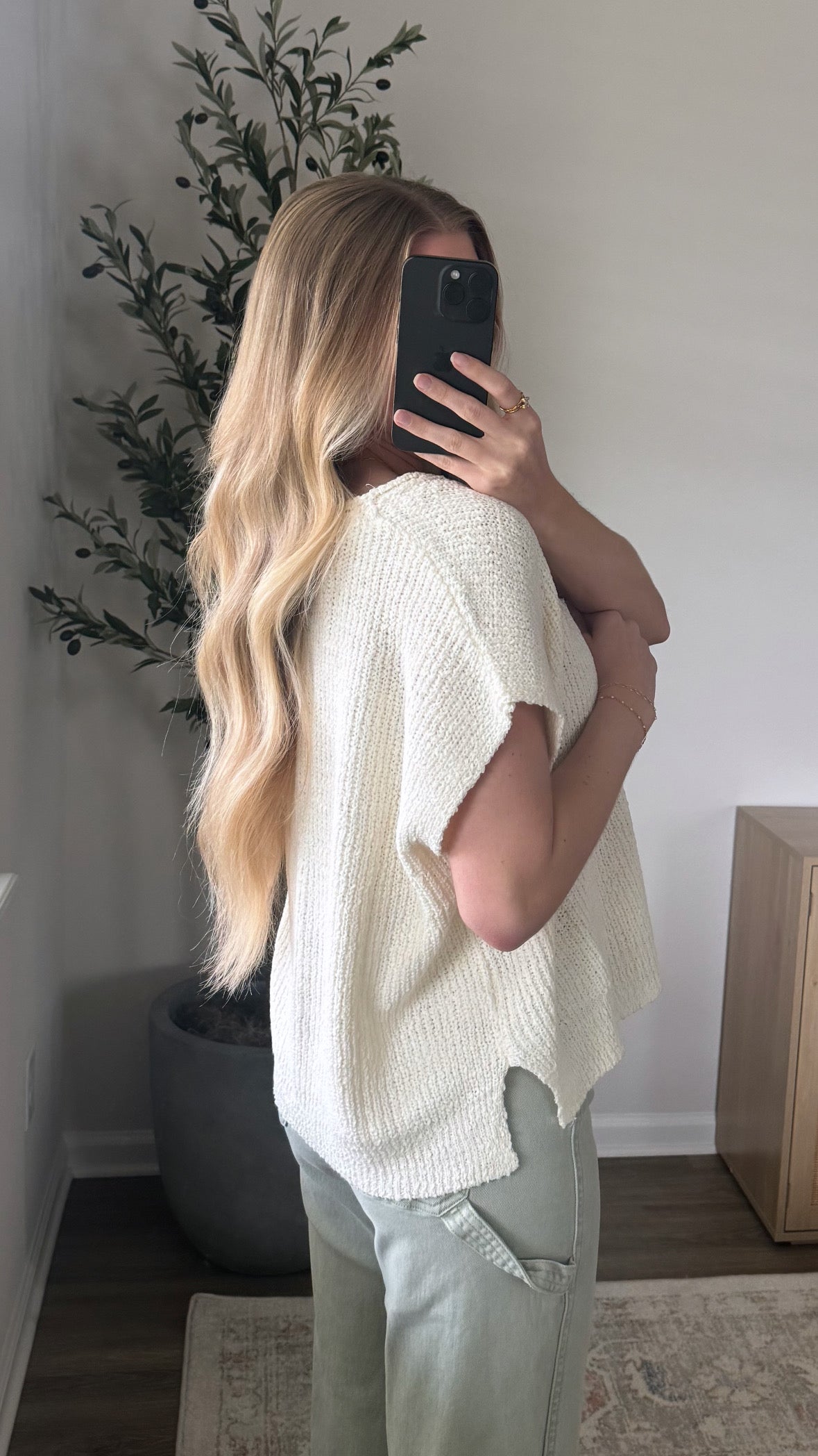 Sleeveless Popcorn Knit / Ivory