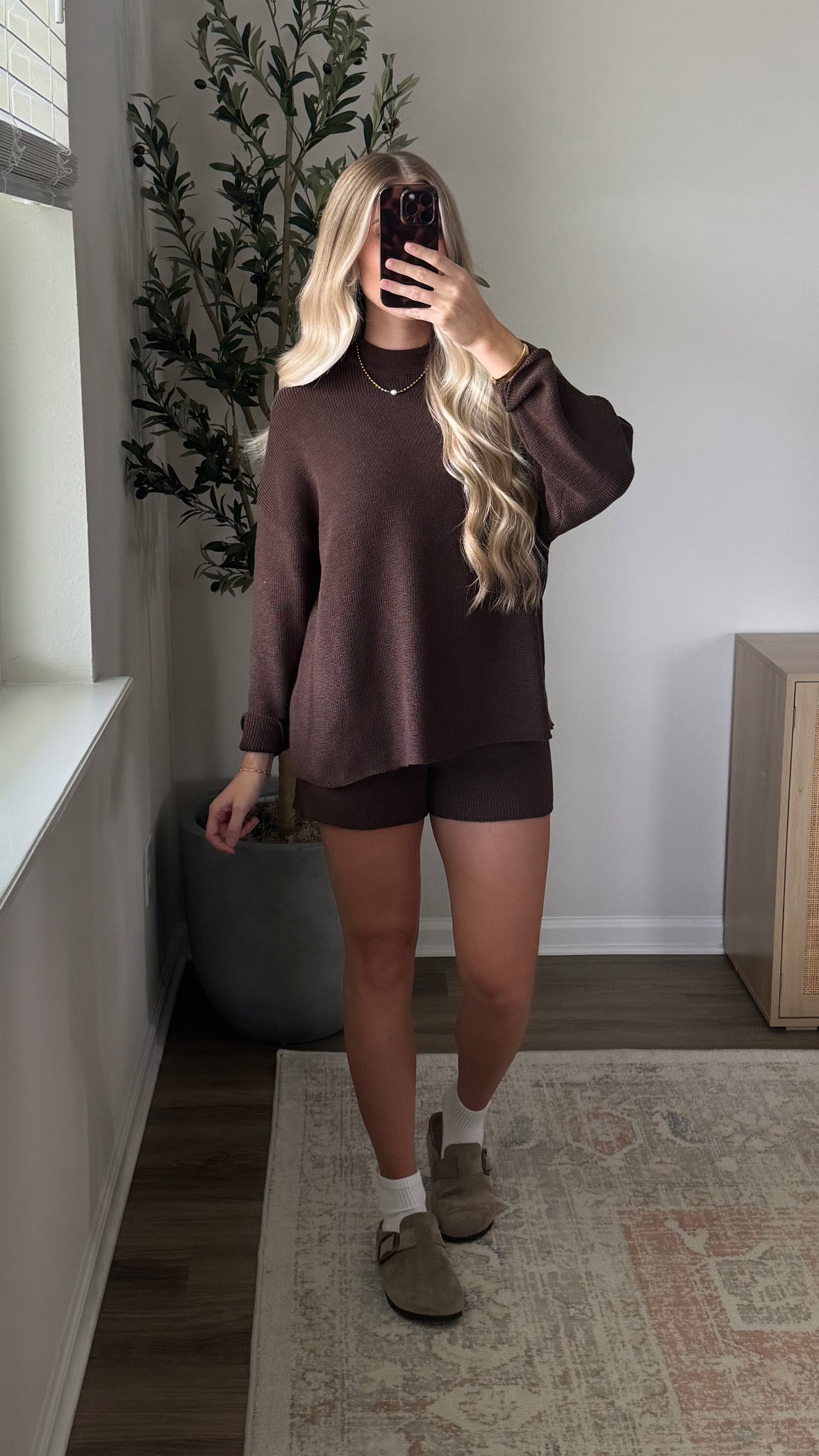 Harvest Knit Shorts Set / Brown
