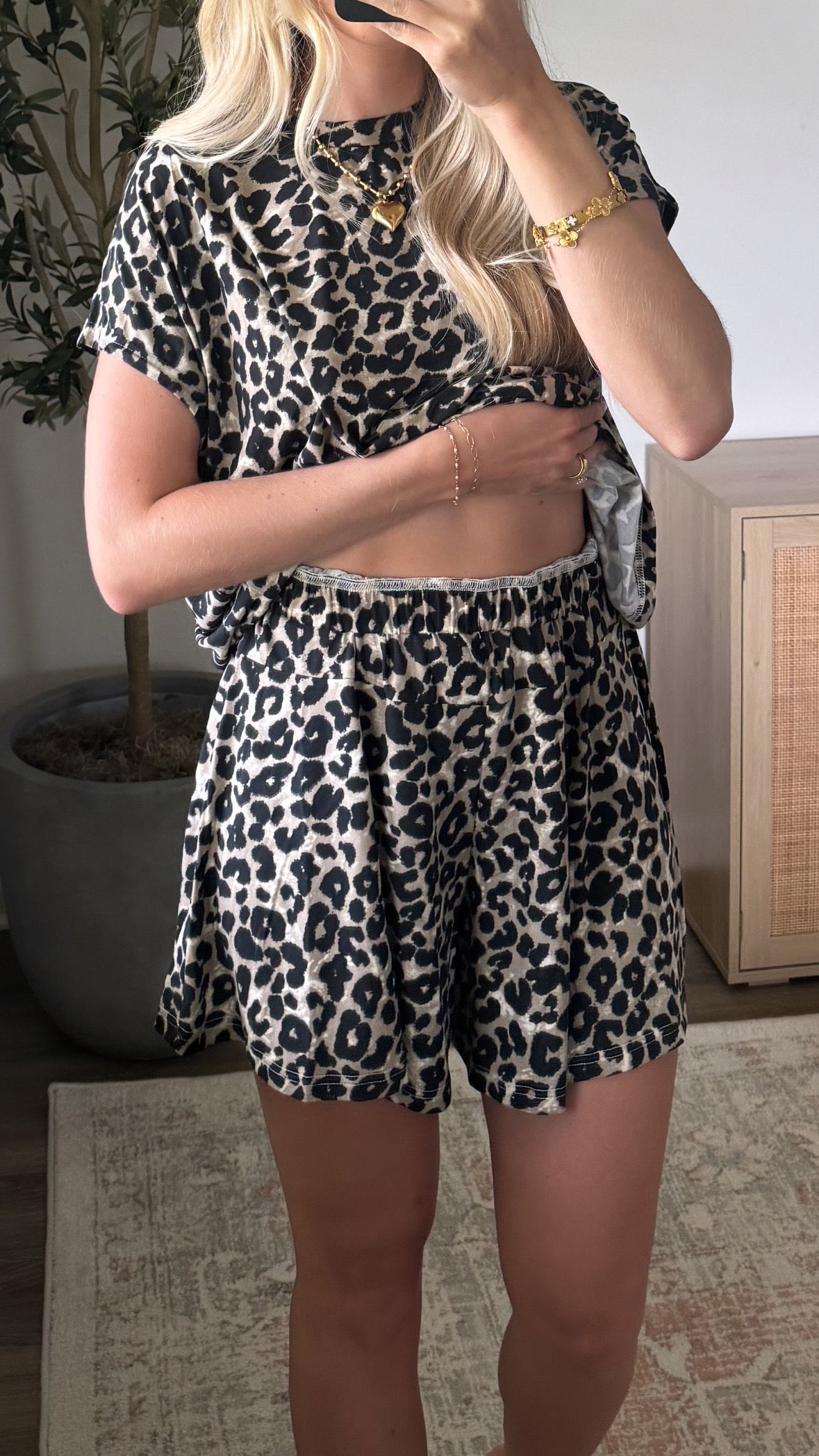 Leopard Shorts Set