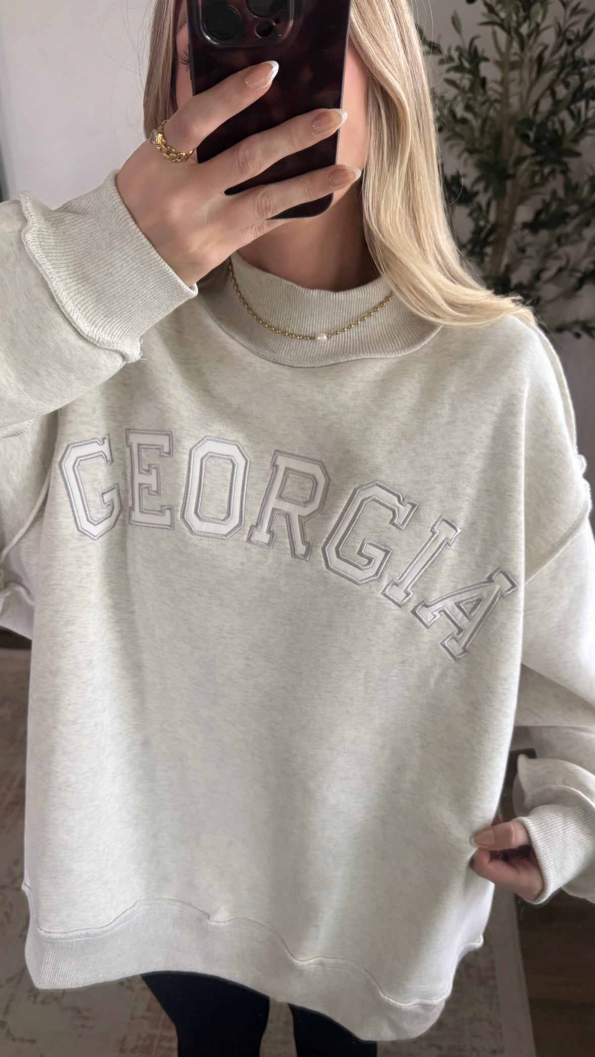 Georgia Mockneck Sweatshirt / Embroidered