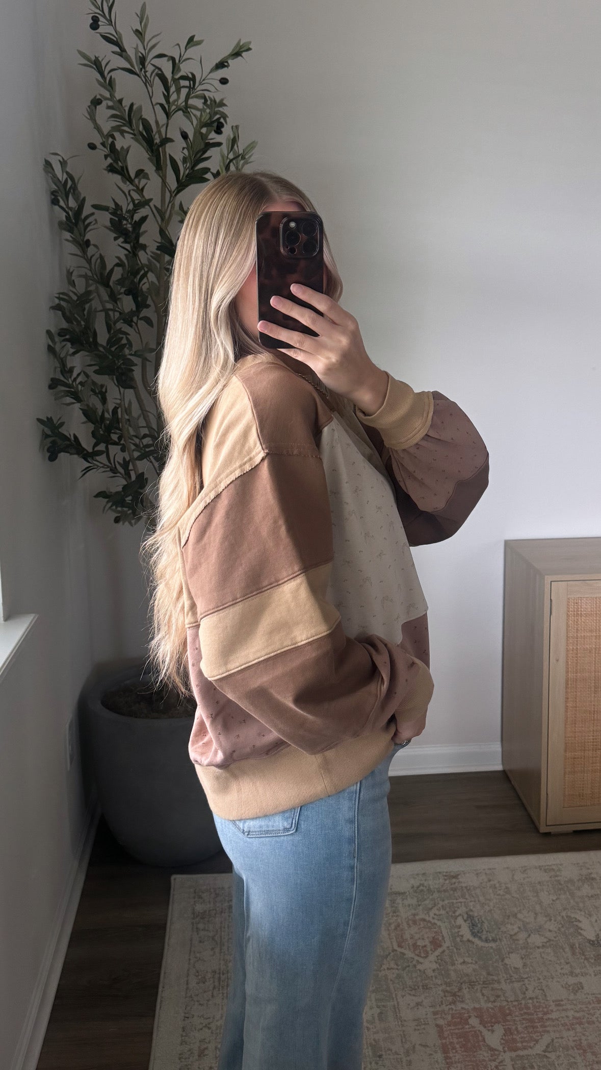 Neutral Colorblock Pullover
