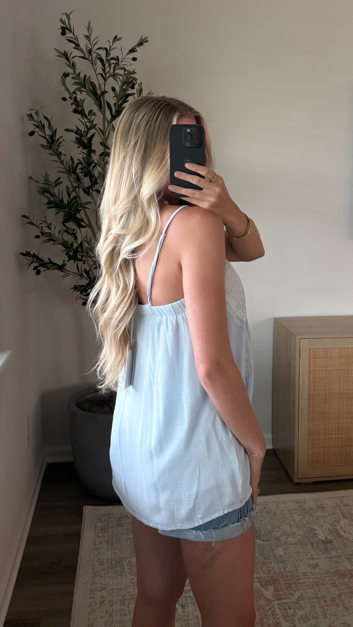 Embroidered Cami / Sky Blue