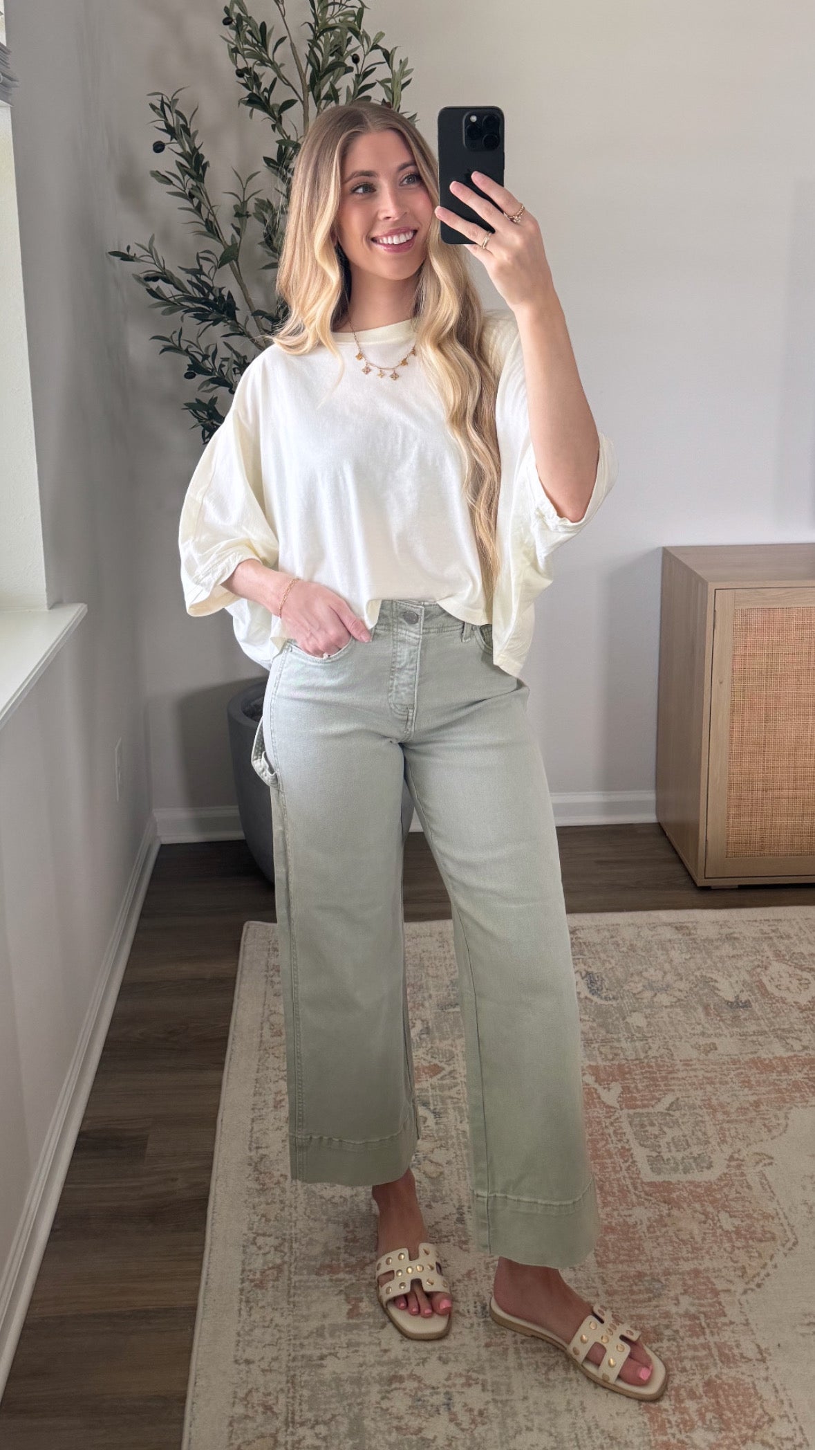Comfort Wide Leg Denim / Sage