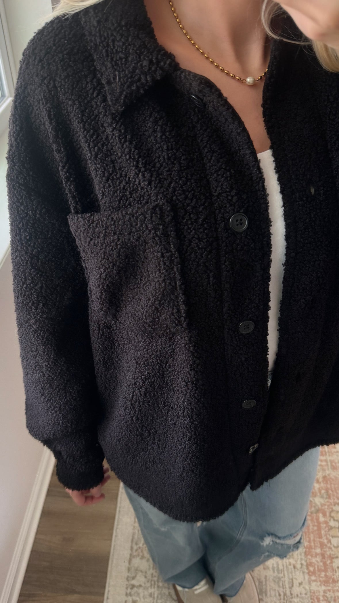 Autumn Sherpa Shacket / Black