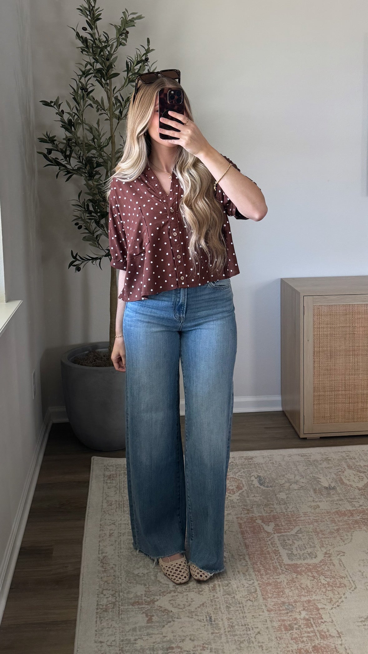 Polka Dot Blouse / Chestnut