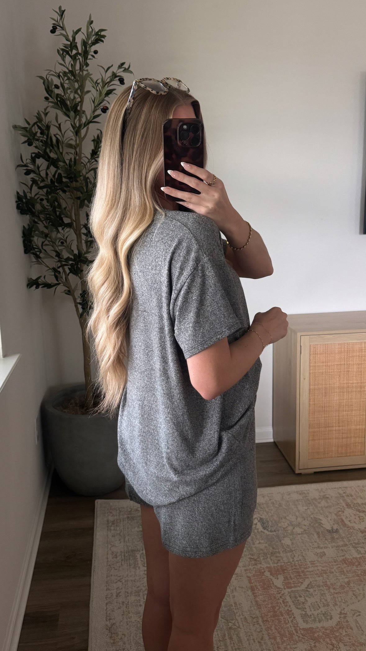 Lux Lounge Shorts Set / Charcoal