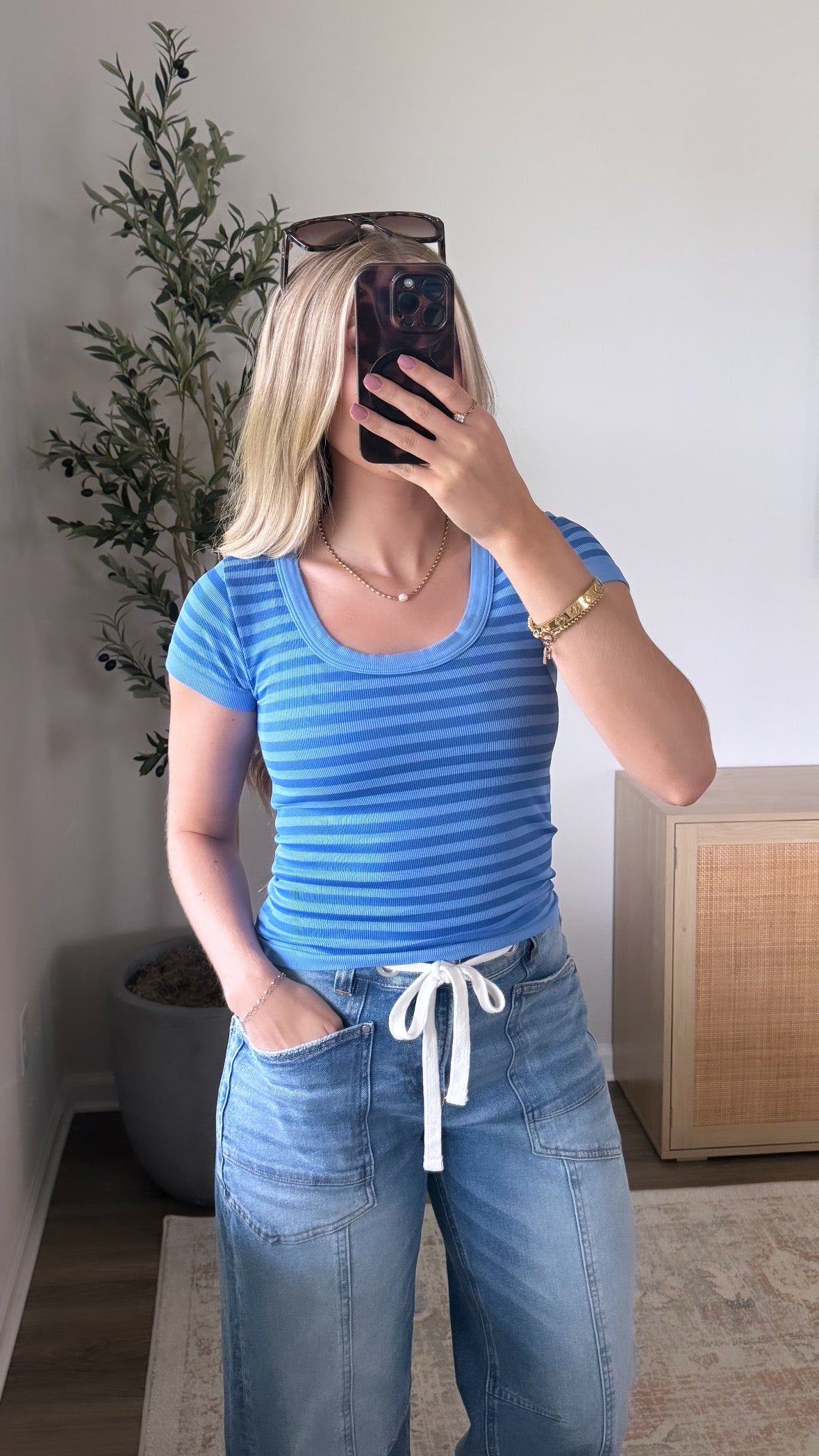 Poolside Seamless Striped Tee / Blue