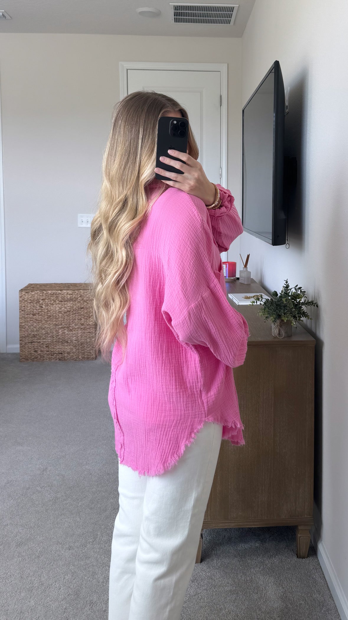 Poolside Gauze Top / Pink