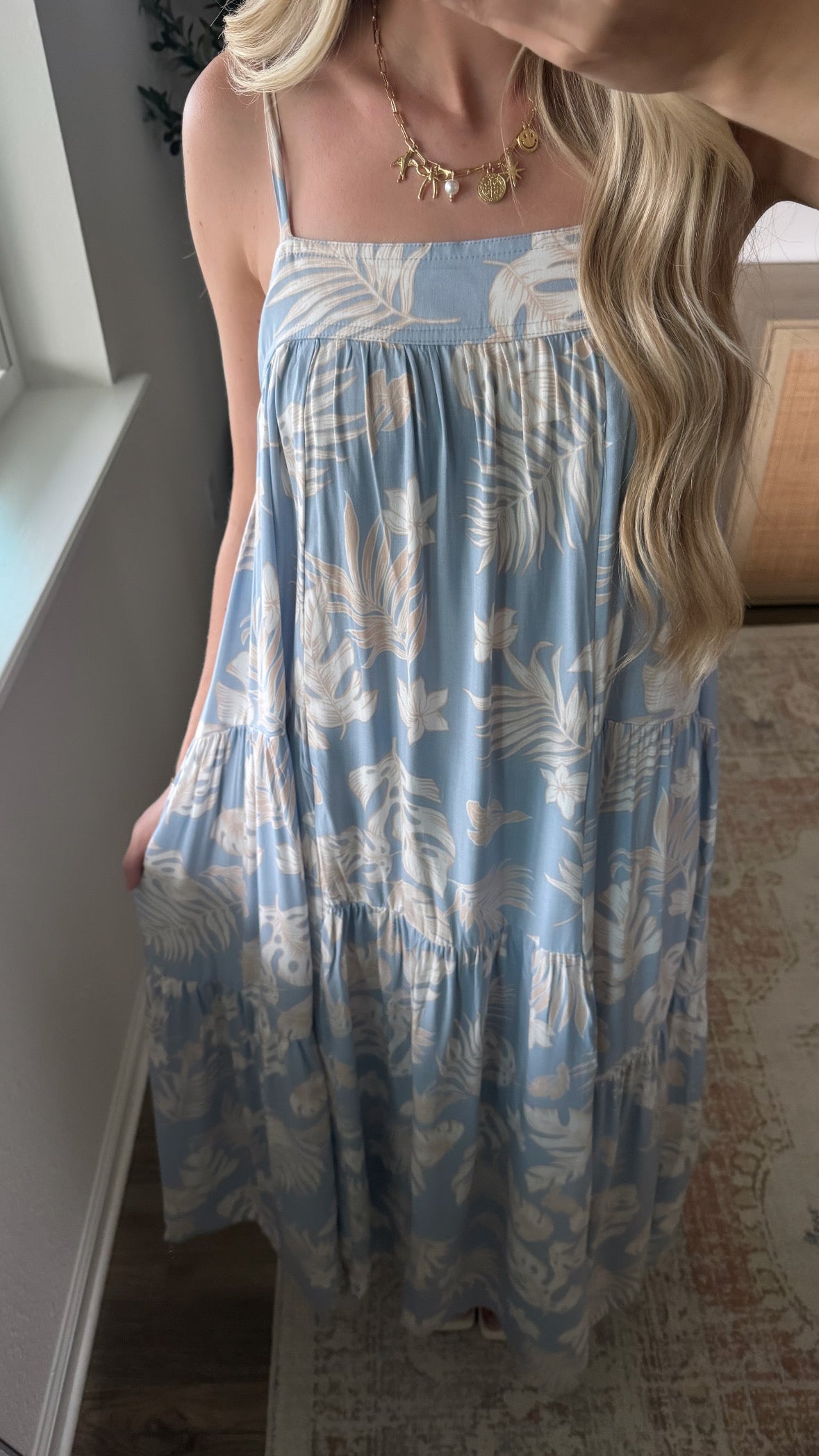 Palm Floral Maxi Dress