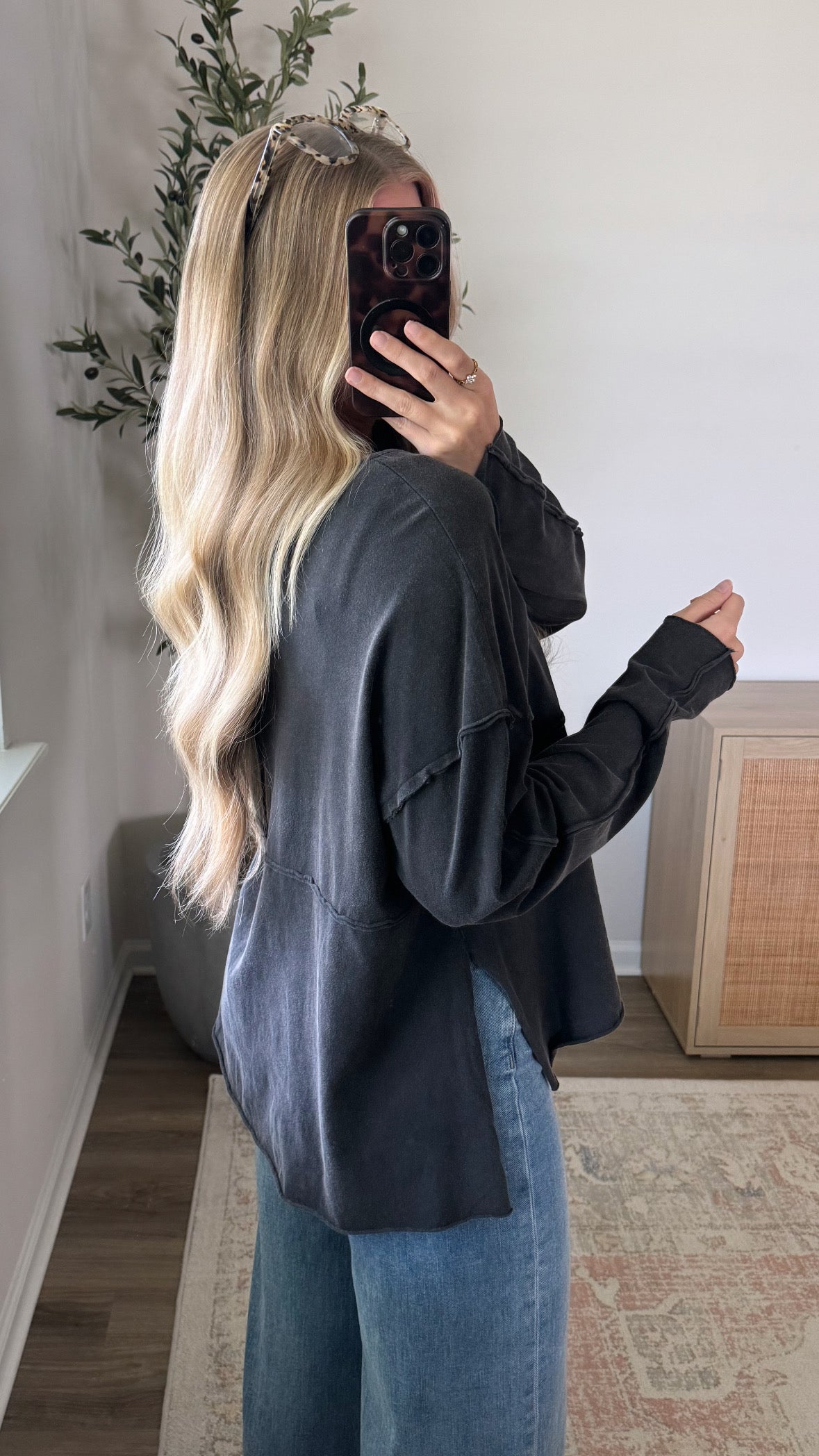 Maya Cotton Henley / Black
