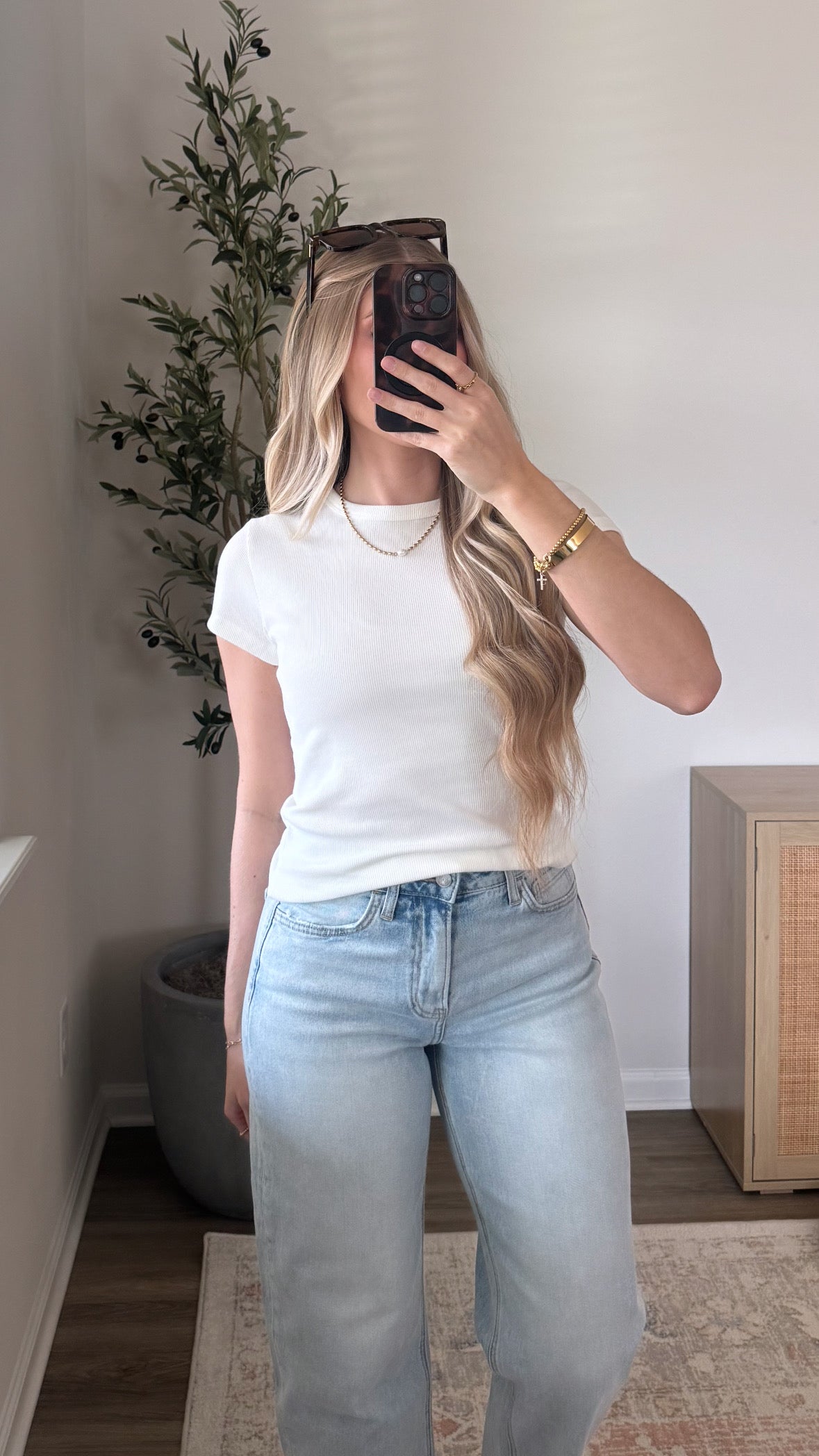 Basic Ribbed Tee / Cream