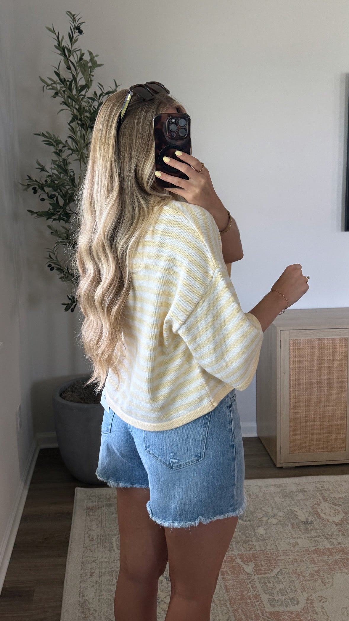 Natalie Striped Cardigan / Yellow