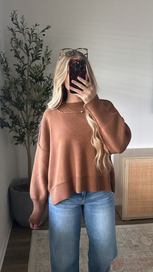 Cropped Essential Knit / Caramel