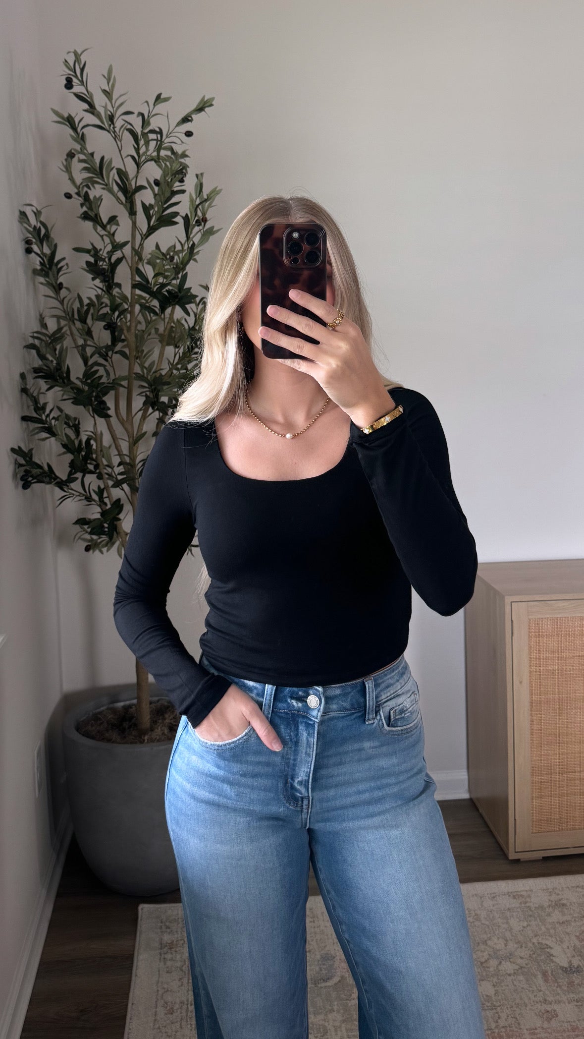 Cropped Double Lined Basic / Black