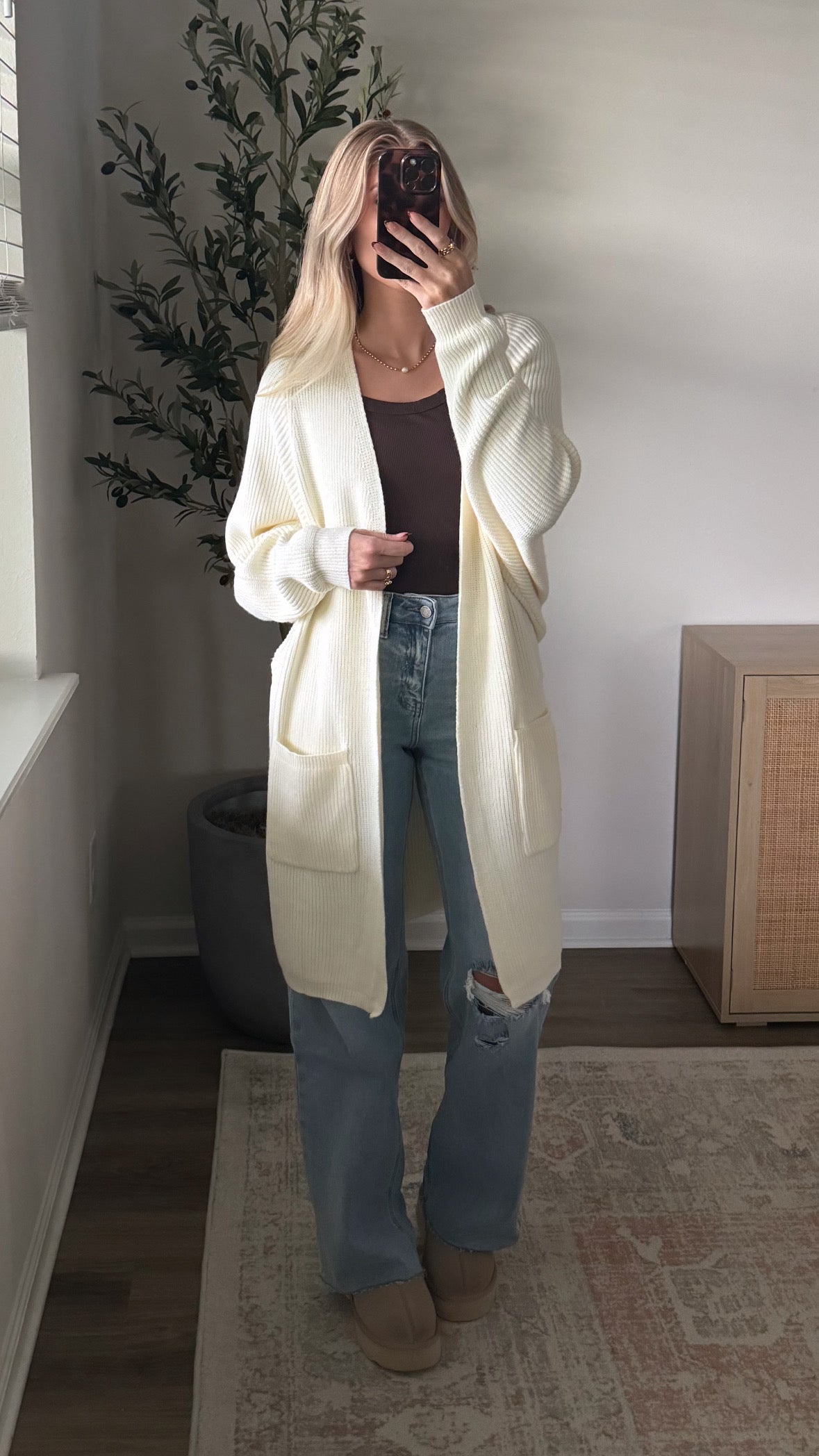 Longline Cloud Cardigan / Cream