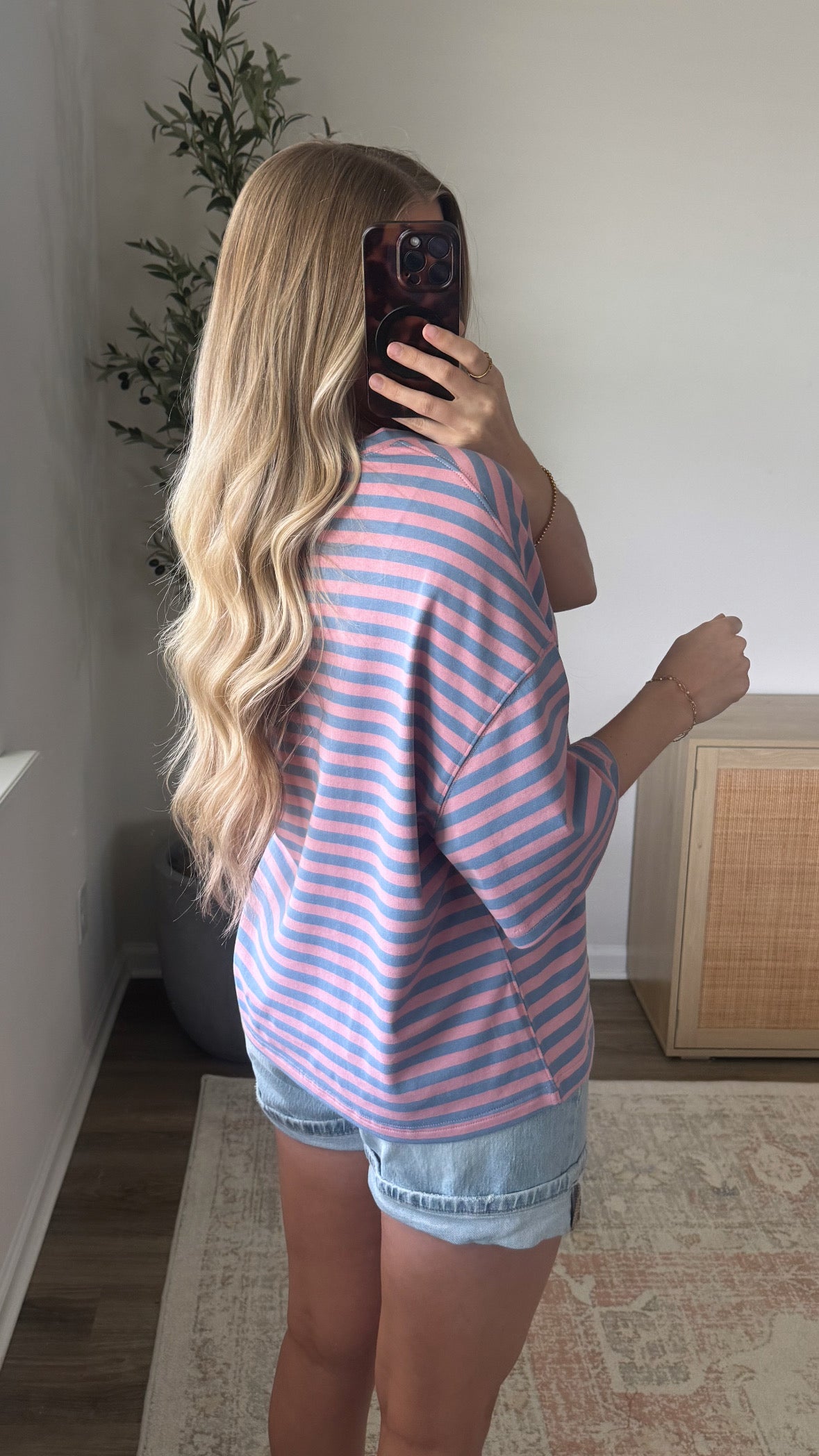 Cotton Candy Striped Tee / Blue + Pink