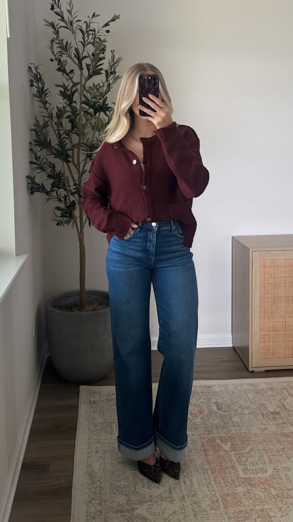 Sophia Cardigan / Wine Red