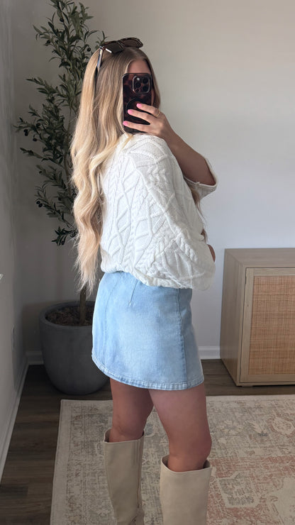 Denim Mini Skort / Lightwash