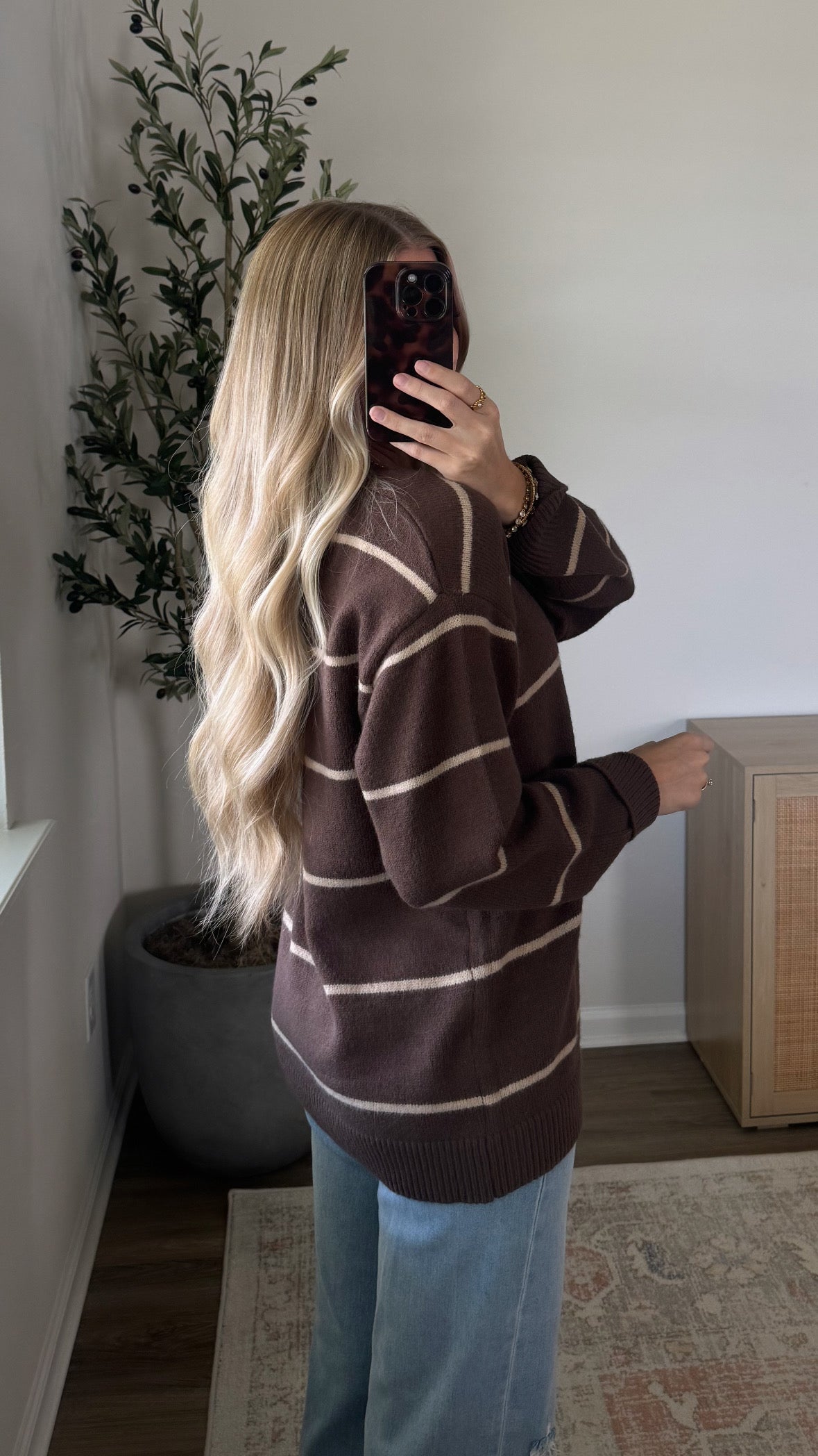 Coffee + Cream Striped Sweater