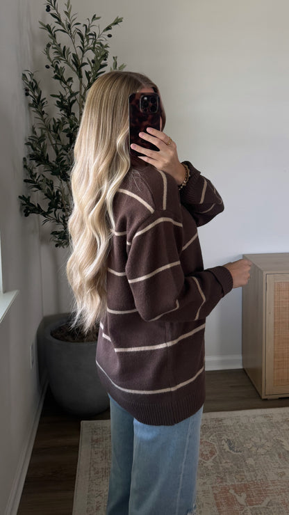 Coffee + Cream Striped Sweater