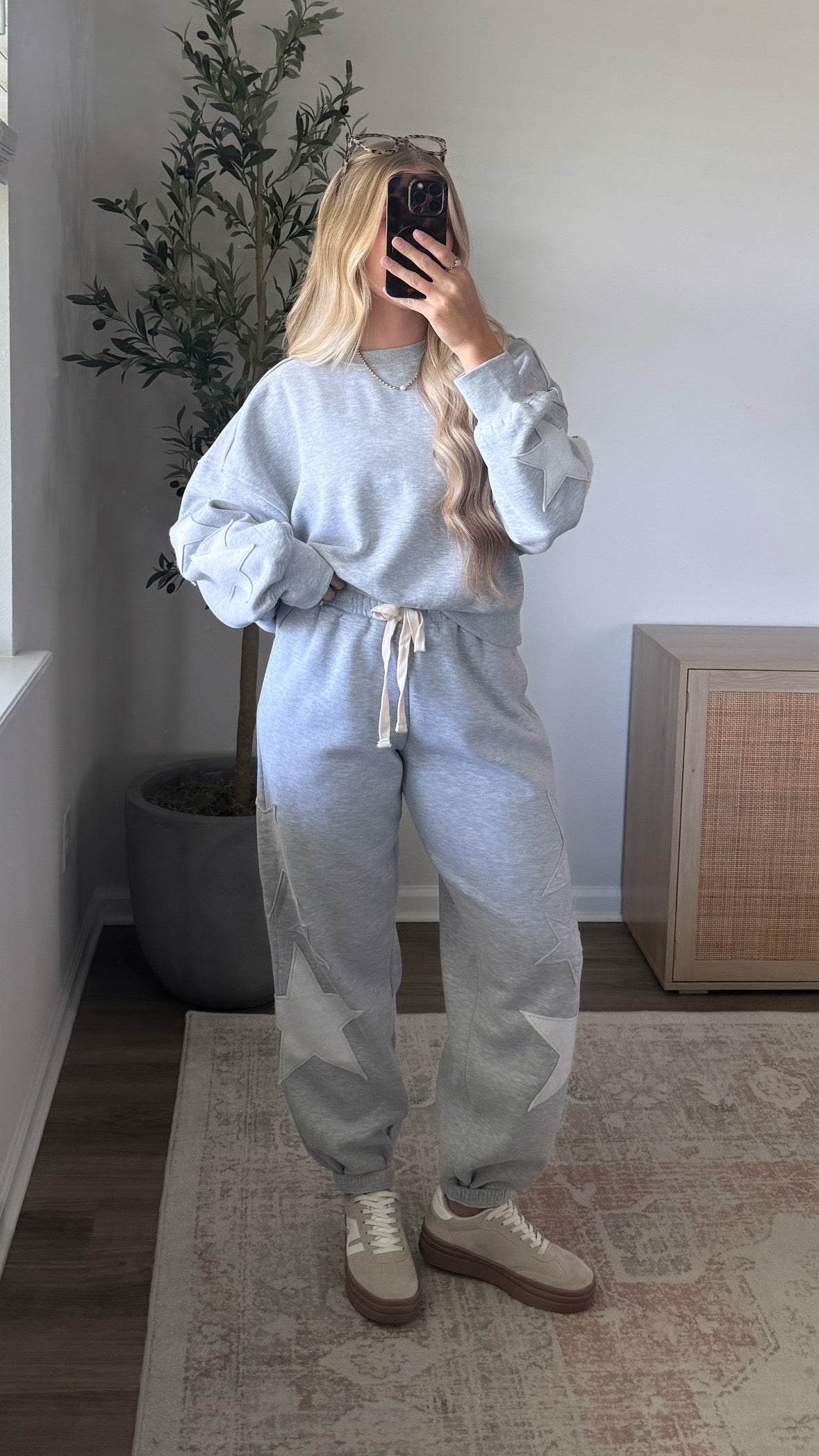 Star Patchwork Joggers / Grey