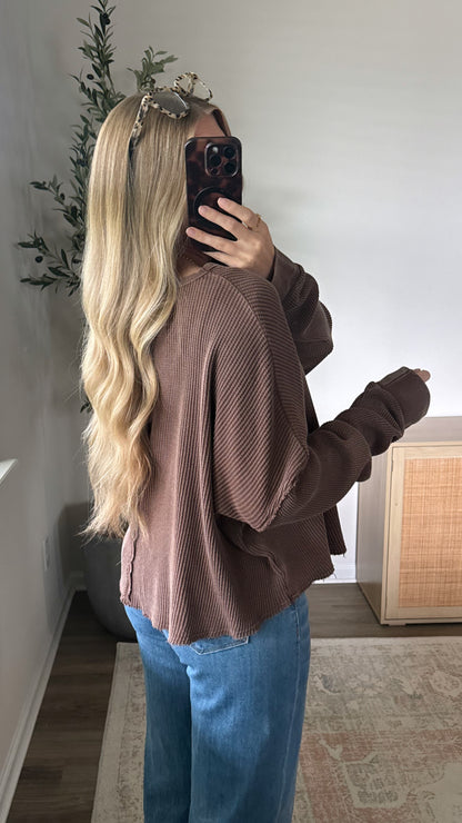 Lived in Waffle Long Sleeve / Brown