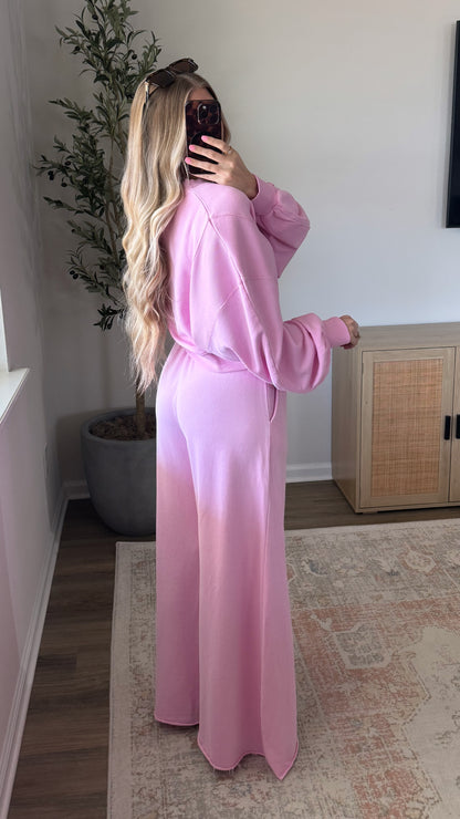 Maisey Wide Leg Sweatpants / Bubblegum