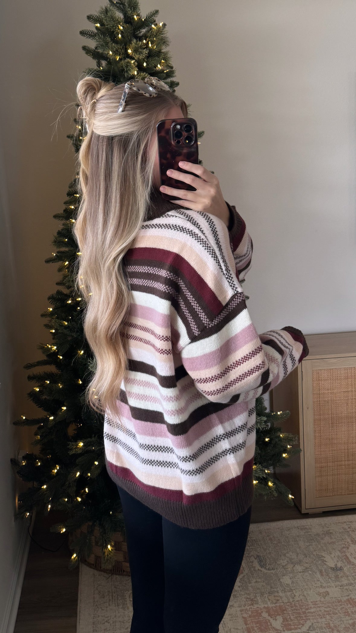 Cider Striped Quarter Zip / Brown Multi