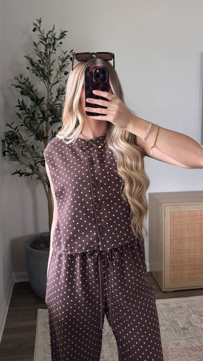 Polka Dot Set / Brown