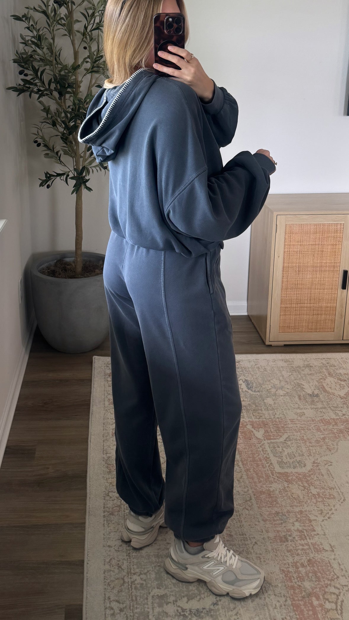 Stitched Hoodie + Jogger Set / Navy